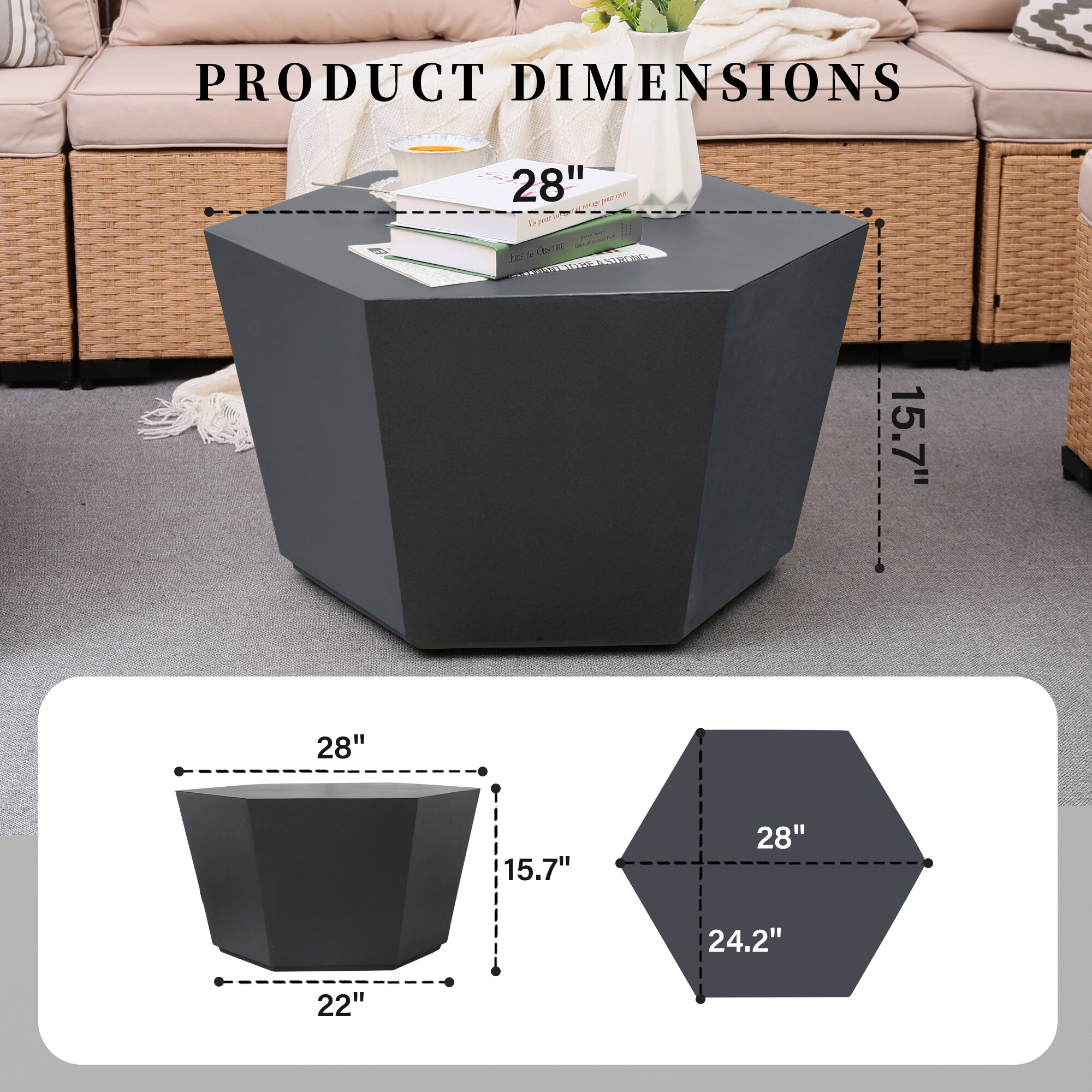 UPHA T28M-6BX-DK Patio-Tables - View #7