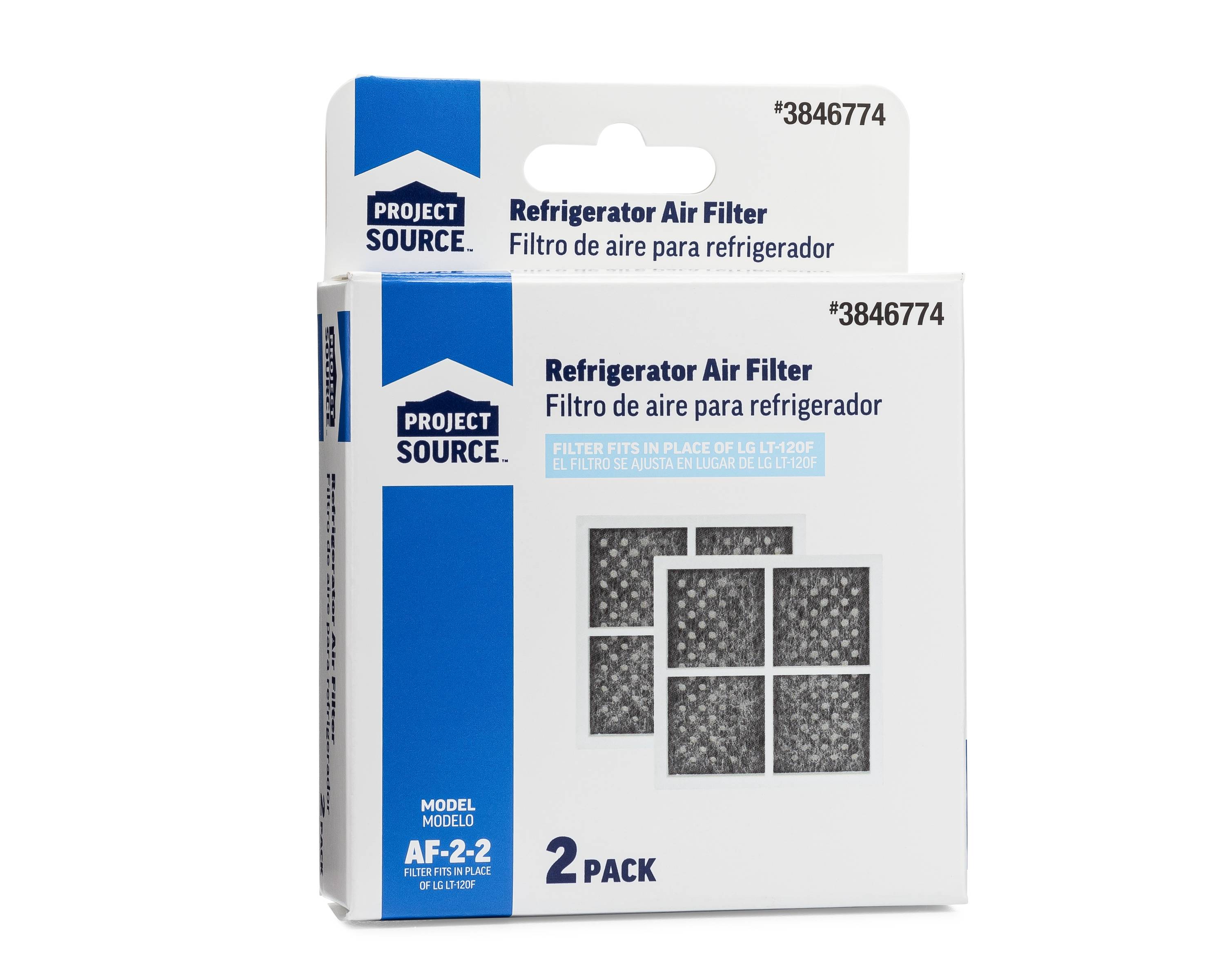 Project Source Af-2-2 Refrigerator Replacement Air Filter Fits Lg Lt120f  (2-pack) in the Refrigerator Parts department at