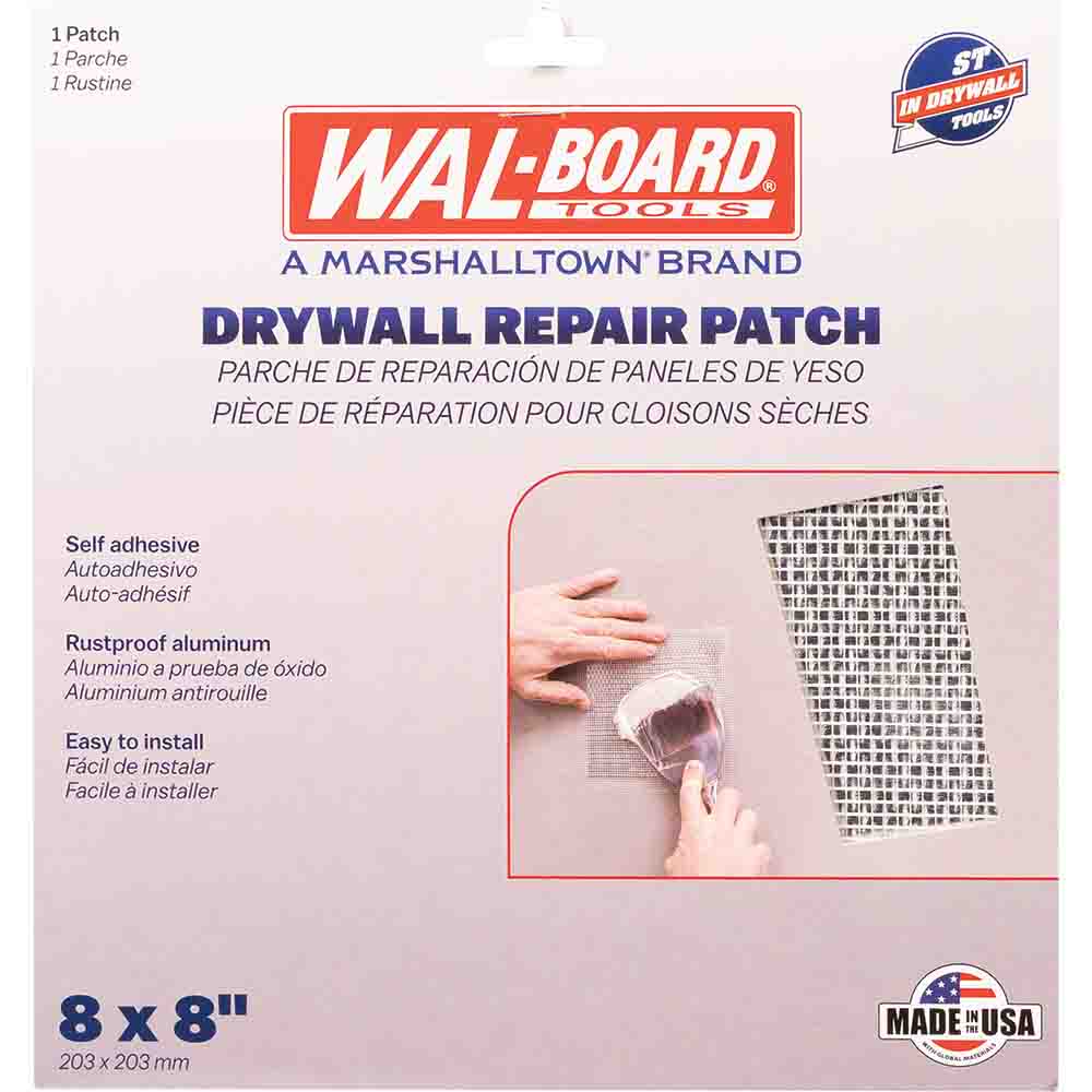 WAL-BOARD TOOLS 054-007-L Aluminum 8-Inches x 8-Inches Drywall Repair Patch