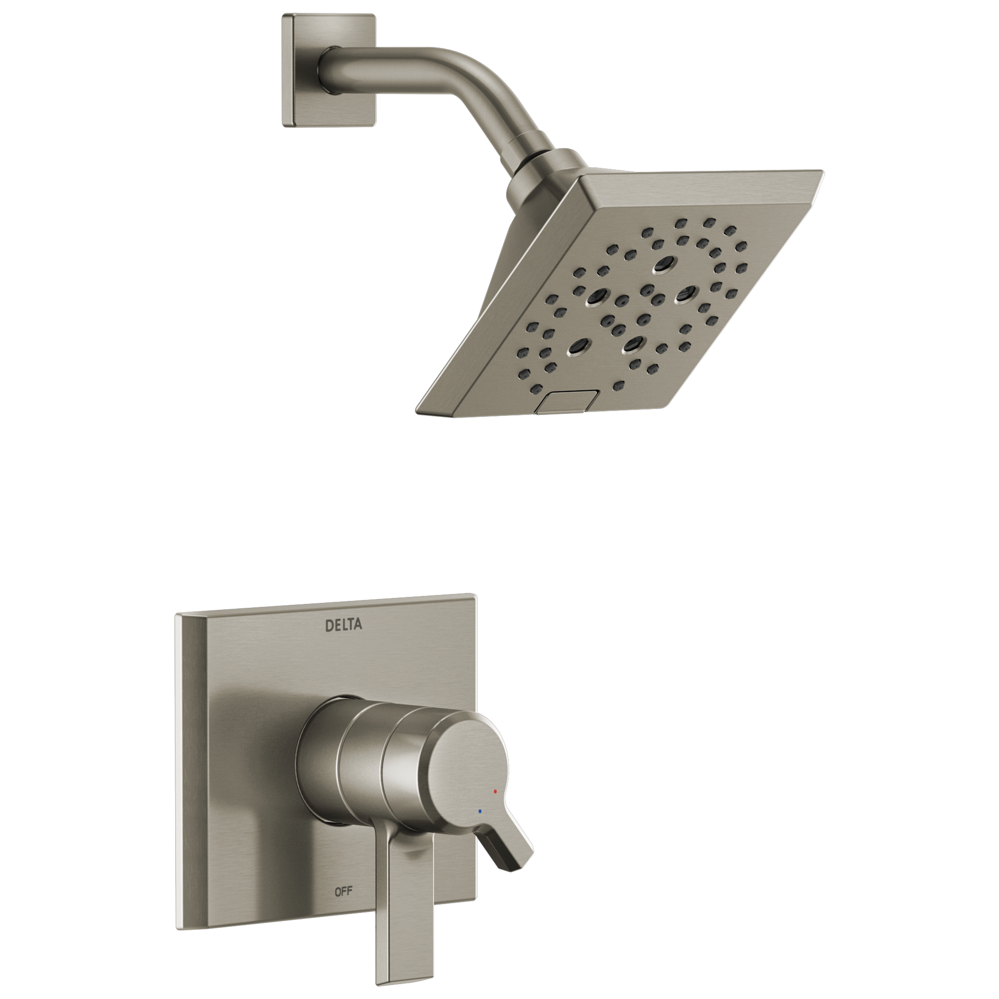 Delta T17299-SS-PR Pivotal Lumicoat Stainless 2-handle Multi-function 5.75-Inches Square Shower Faucet