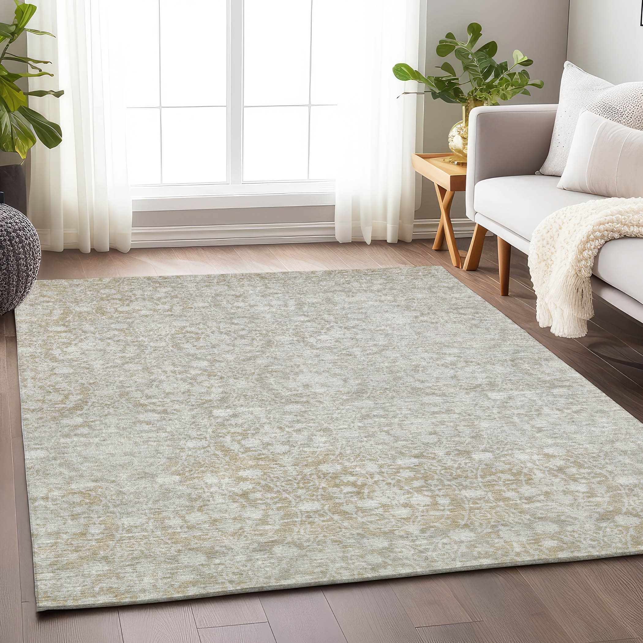 Addison Rugs ACN1231TA10X14 Chantille ACN1231TA 10 x 14 (ft) Polyester Tan Rectangular Indoor/Outdoor Geometric Machine washable Area rug