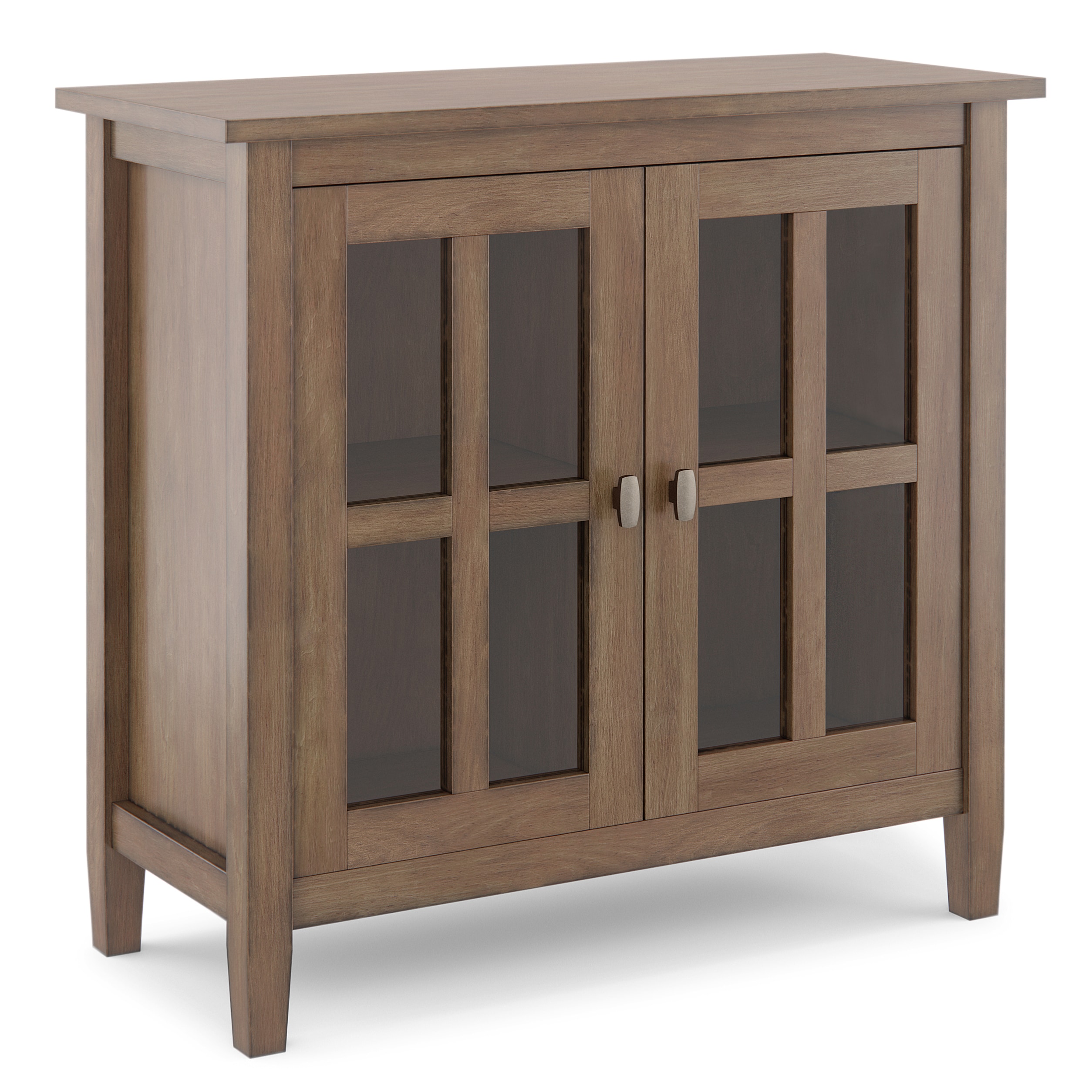 Simpli Home AXCWSH14-RNAB Warm Shaker Rustic Natural Aged Brown Transitional Wood Media Cabinet