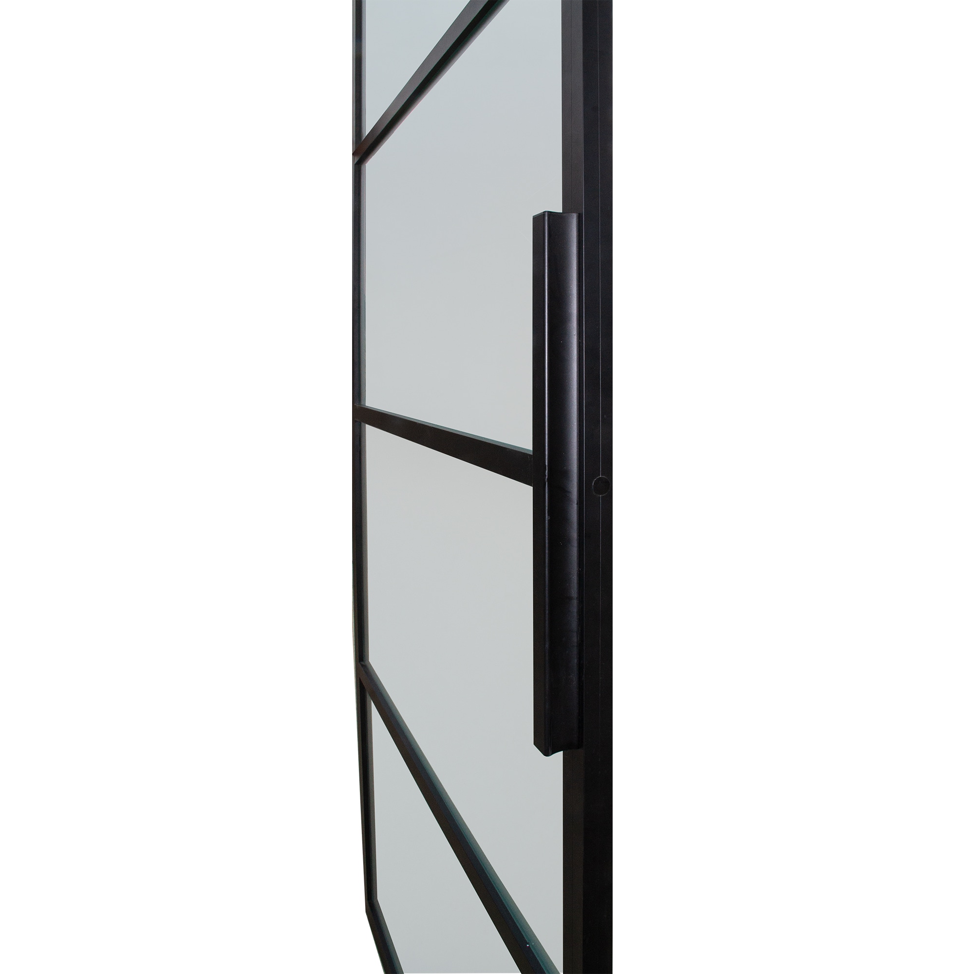 BarnDoorz 42-in x 84-in Black Frosted Glass Single Barn Door (Hardware ...