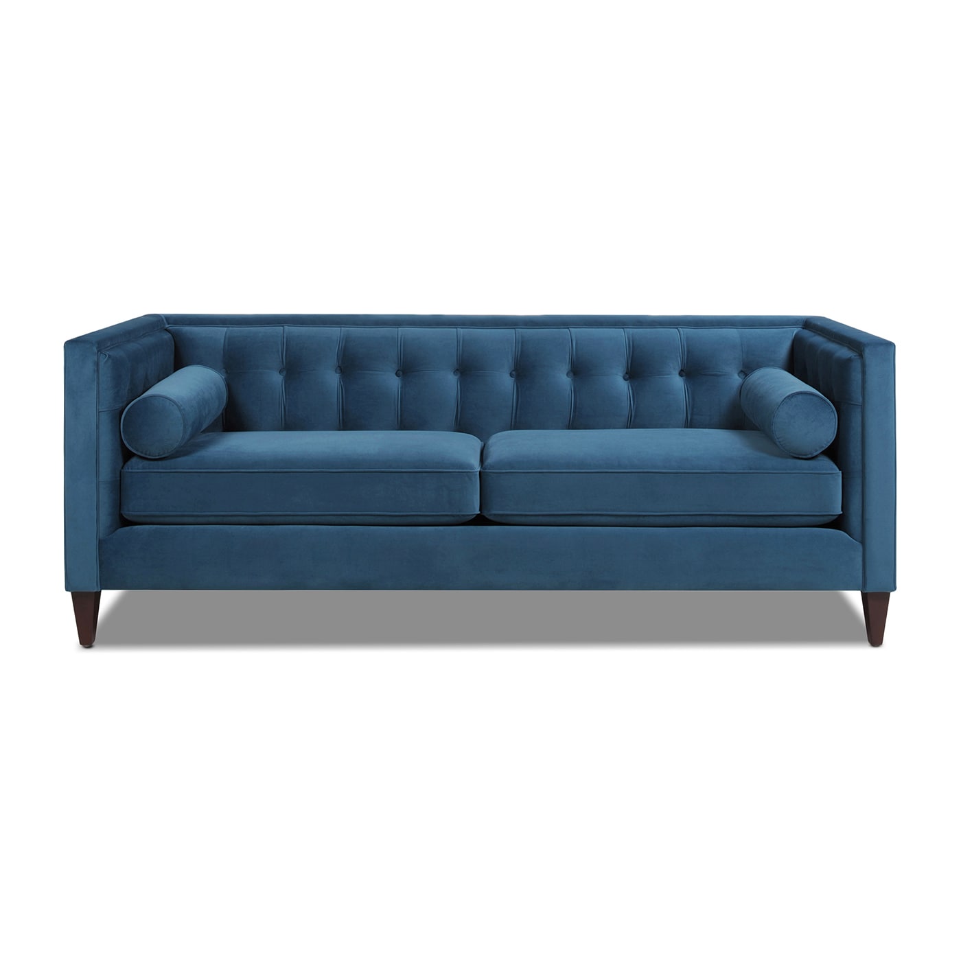 Jack 84-in Glam Satin Teal Velvet 3-seater Sofa in Blue | - Jennifer Taylor Home 8403-3-867
