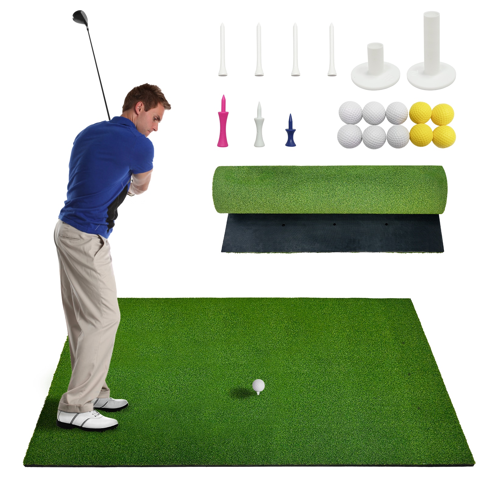 Garvee 5x4 FT Heavy Duty Golf Hitting Mat High Elastic Artificial Turf for Indoor and Outdoor Practice
