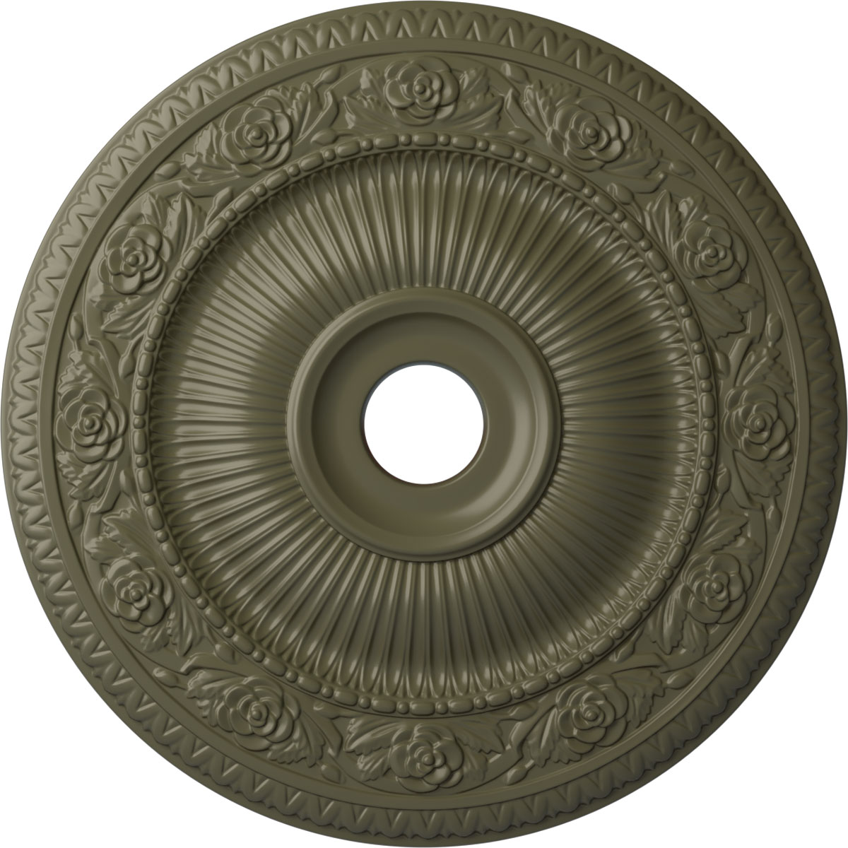 Ekena Millwork CM24LO1PTF Logan 24.25-in W x 24.25-in L Painted Turtle Polyurethane Split Ceiling Medallion