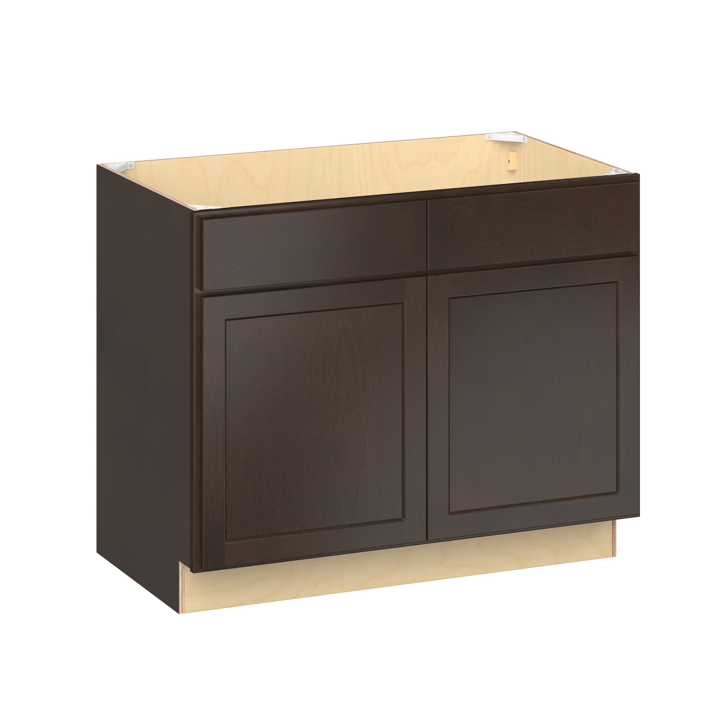 RELIABILT Parkstone II 42-in W x 34.5-in H x 25-in D Espresso Stained Birch Sink Base Fully Assembled Plywood Cabinet Flat Panel Shaker