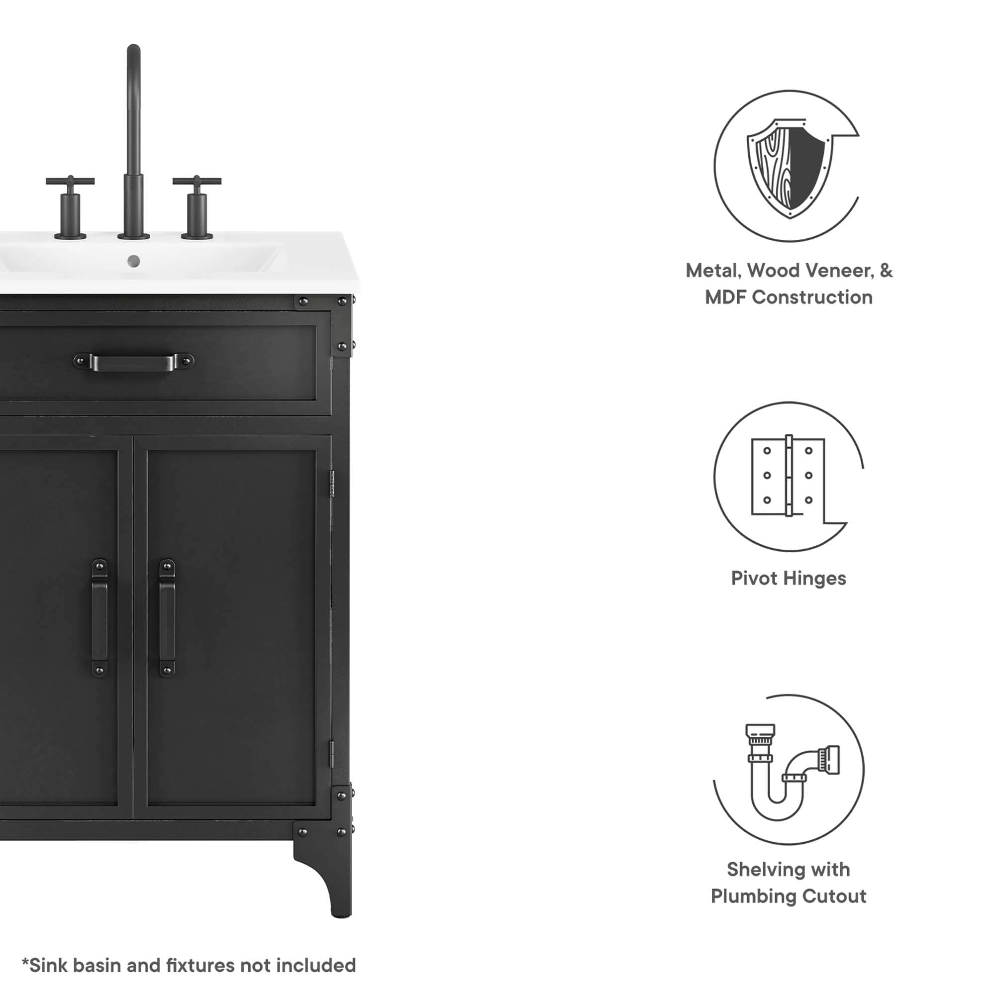 Modway EEI-6127-BLK-WAL vanities - View #2