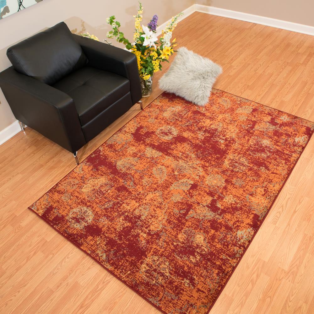 United Weavers Of America 3001 00136 24 Bridges 2 x 3 (ft) Polypropylene Crimson Rectangular Indoor Damask Area rug