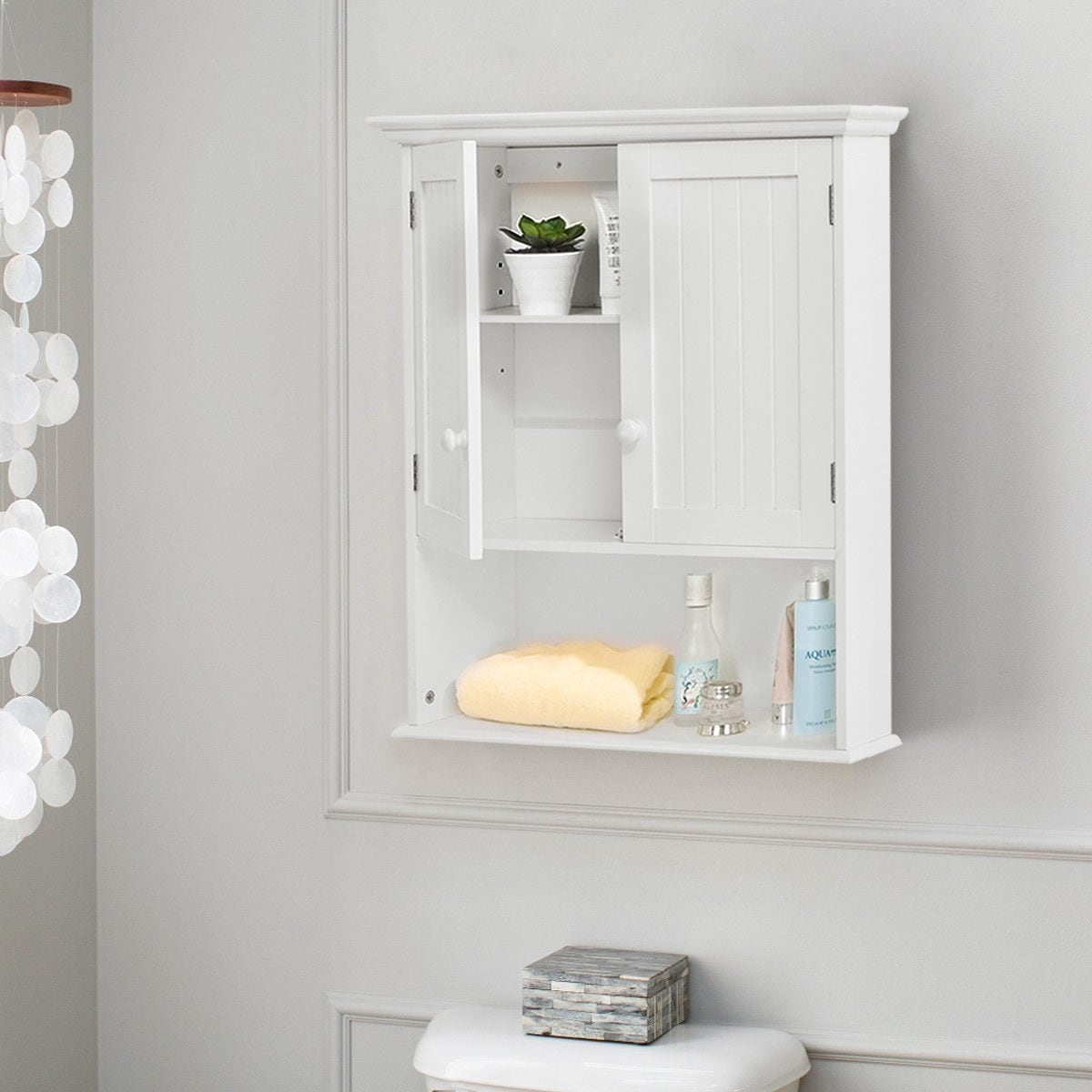 WELLFOR CY bathroom cabinet 23.5-in x 28-in x 8-in White Bathroom Wall ...