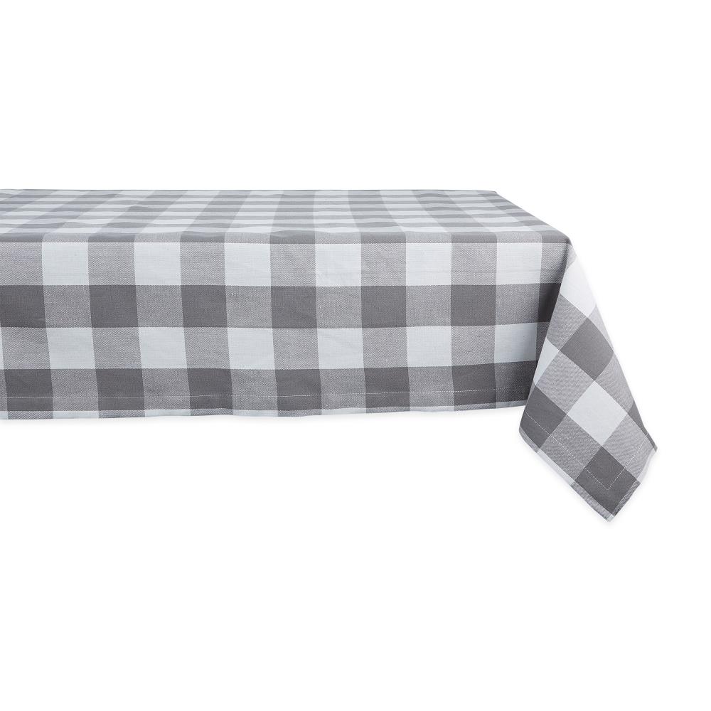 DII CAMZ11463 Gray and White Tablecloth