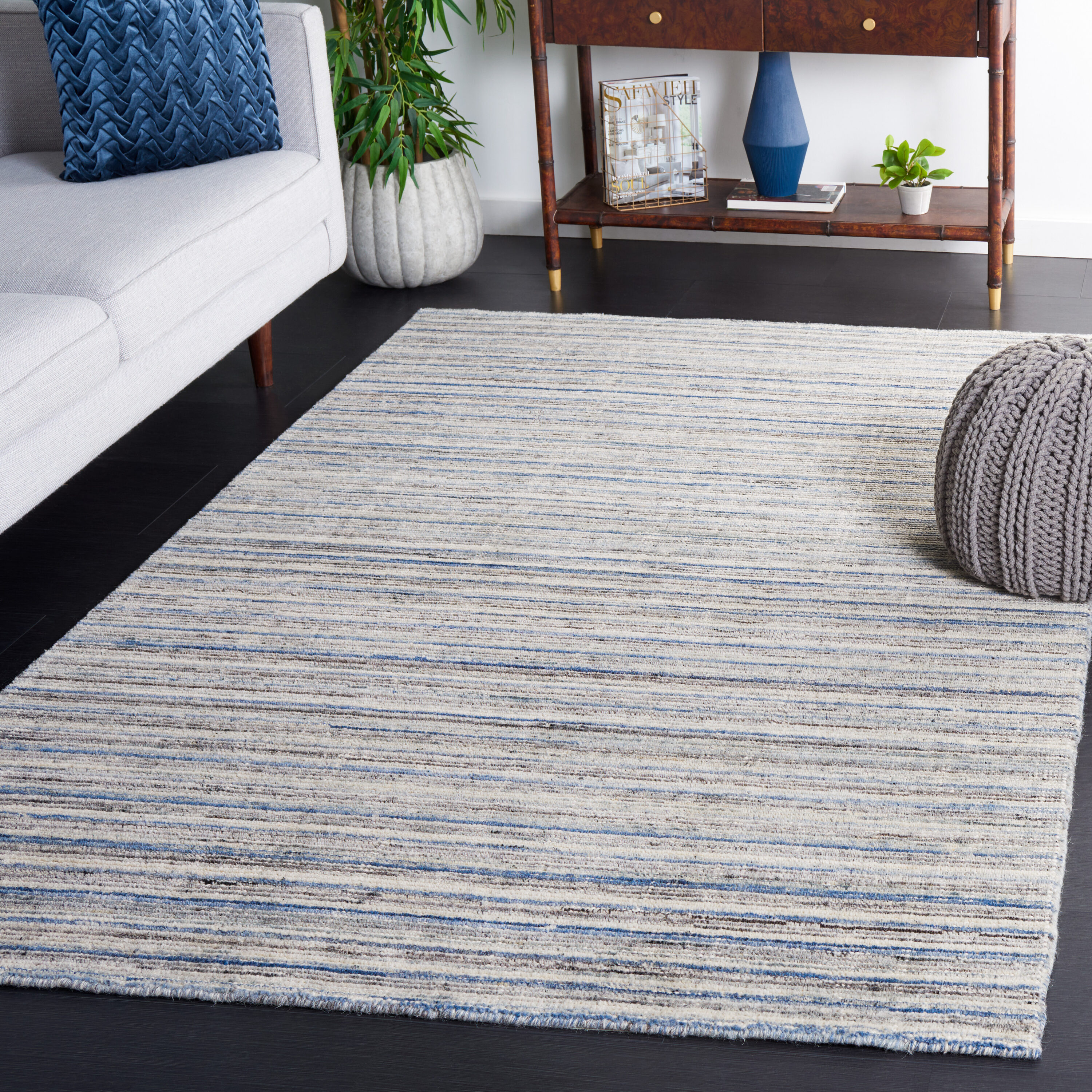  Mirage 462 Ivory/Blue Contemporary 4ft x 6ft Small Rectangle Rug