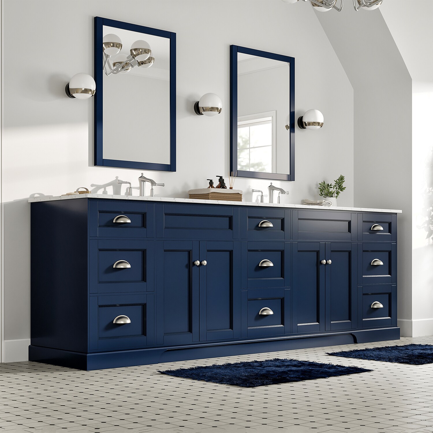 EVIVA Epic 84 Inch Transitional Blue Vanity