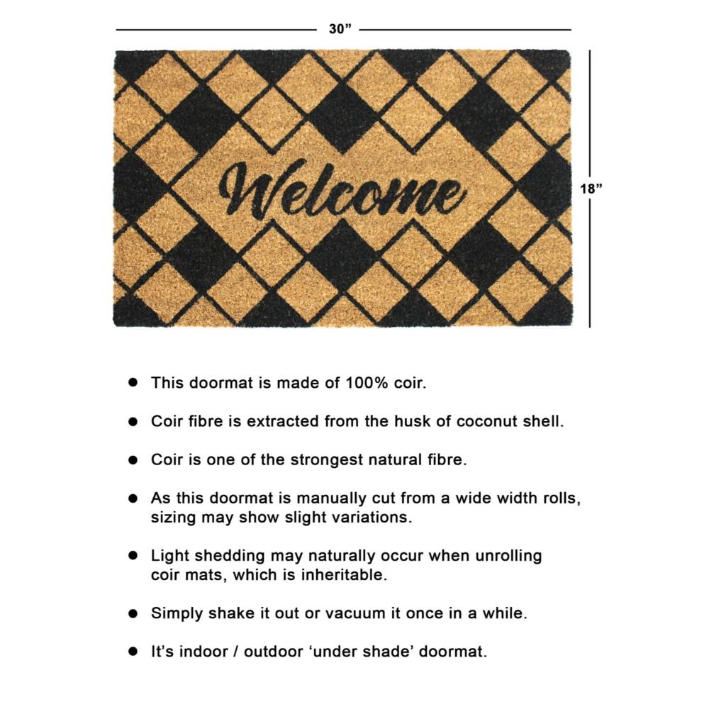 Zig Zag 2-ft x 3-ft Natural Rectangular Indoor or Outdoor Decorative Welcome  Door Mat in the Mats department at