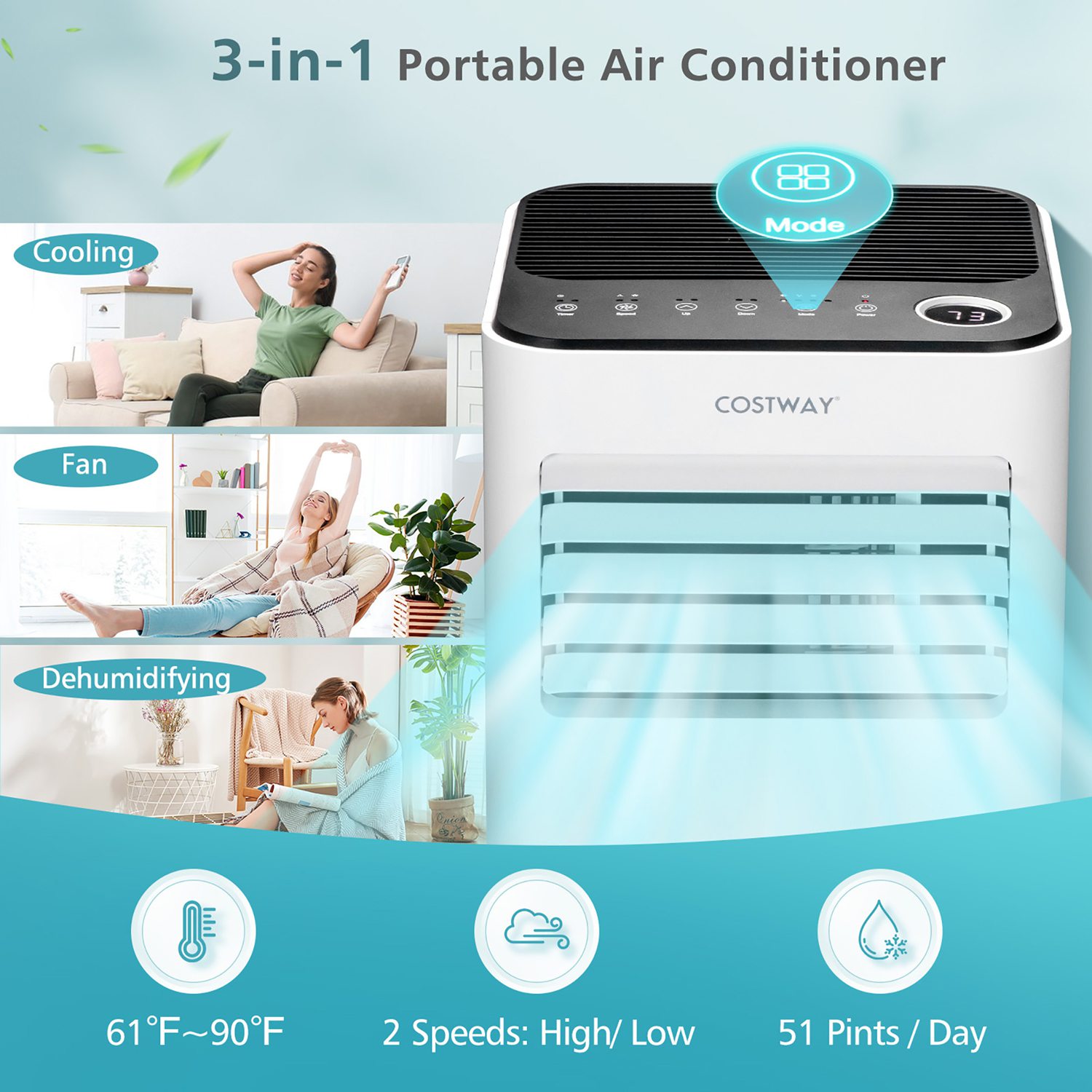 Costway CSHY001161 Portable-Air-Conditioners - View #3
