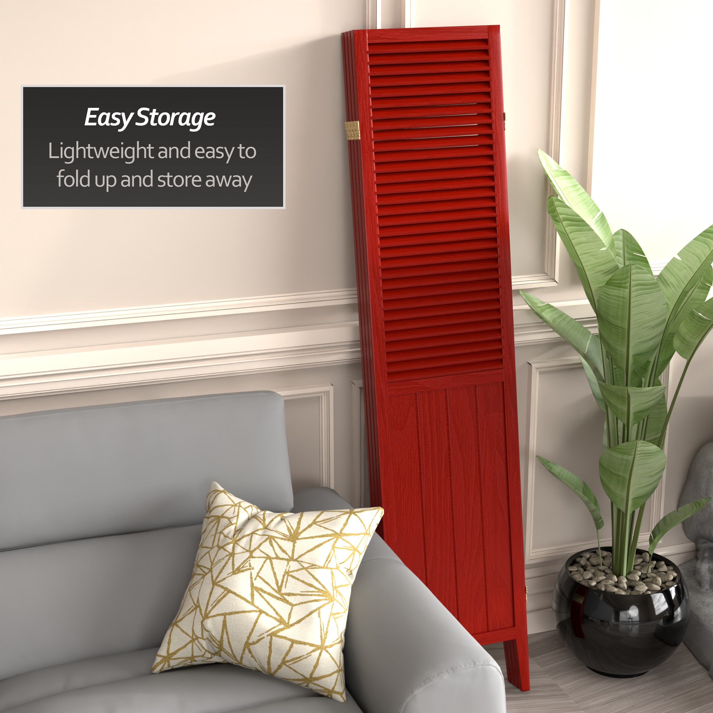 Oriental Furniture SS-BEAD-ROSEWOOD-4P Indoor-Privacy-Screens - View #5