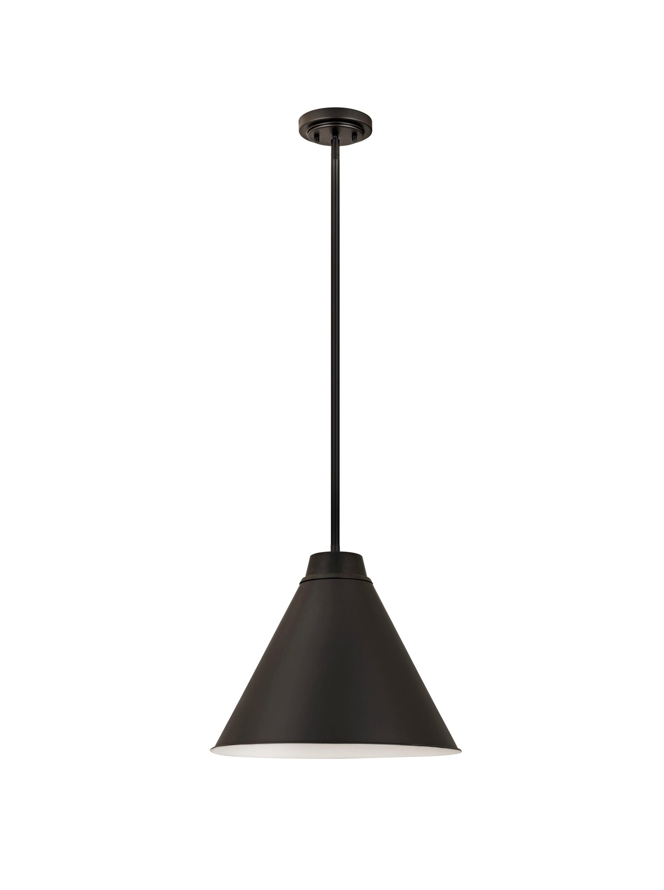 Eaton 18" Matte Black and Nickel Industrial Pendant Light