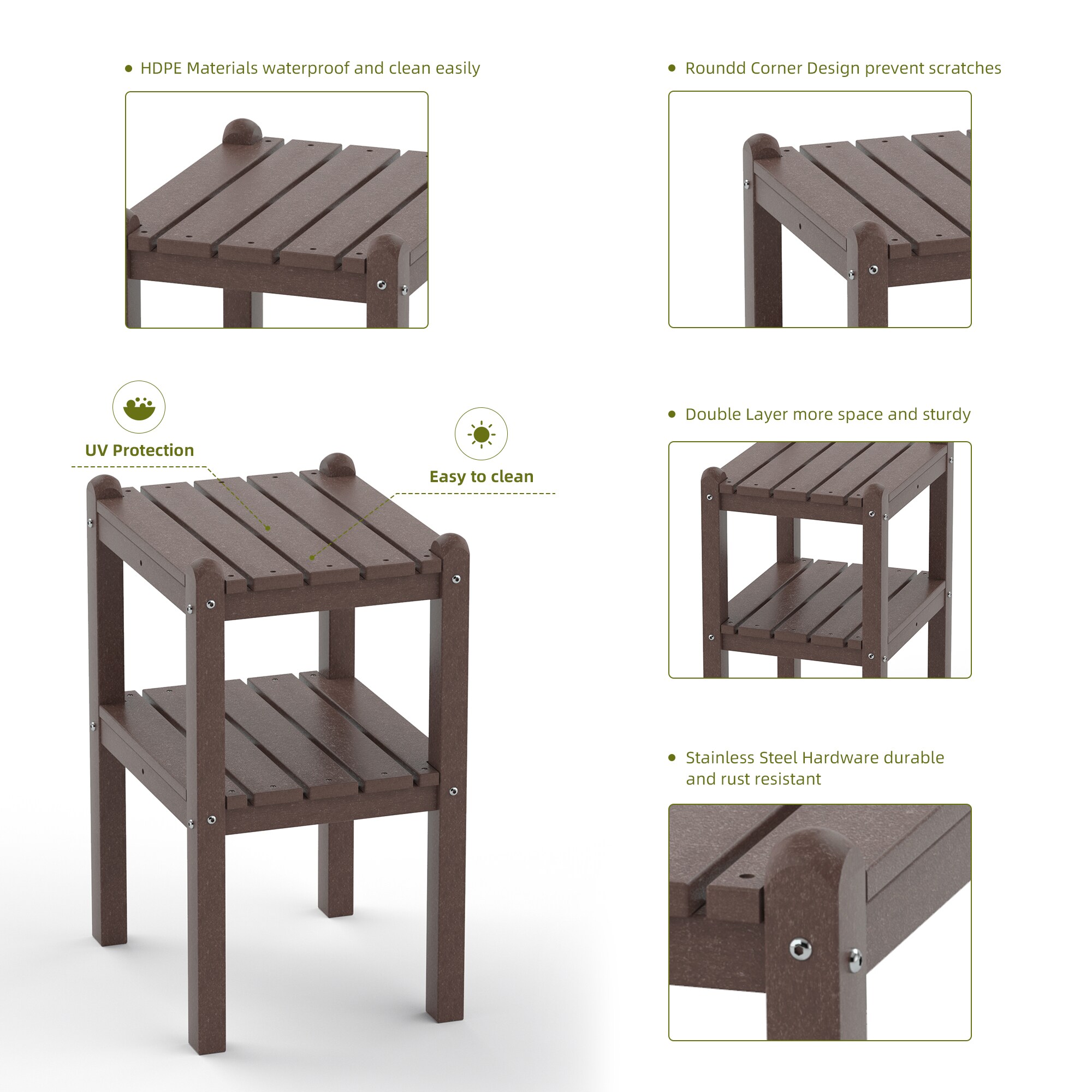 Poly furniture ST-HE03-BR Patio-Tables - View #6