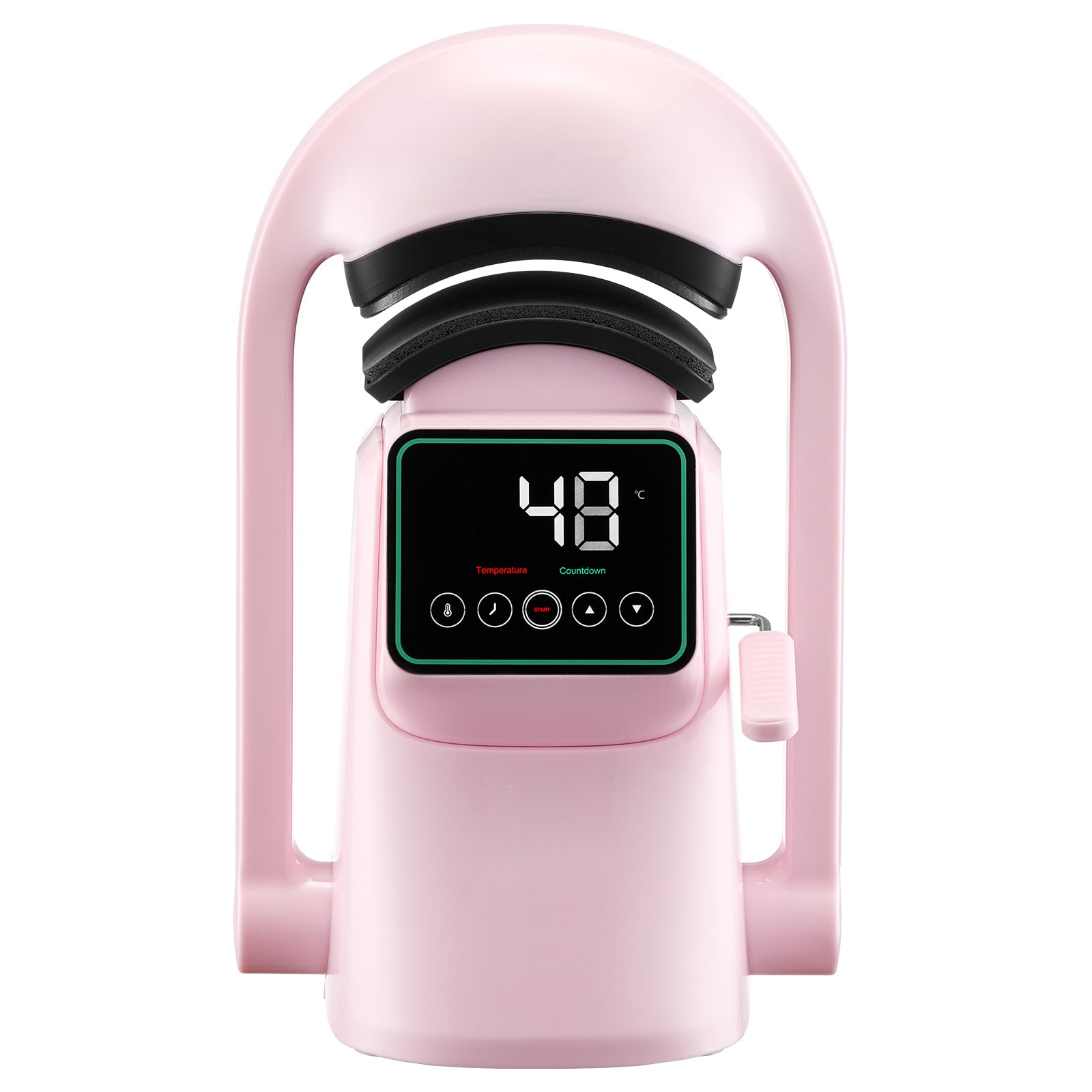 VEVOR SCZNKMJFS2H107737V1 Auto Hat Heat Press Machine with 2pcs Interchangeable Platens Automatic Open and Release Touchscreen for Precise Time and Temperature Control Heat Transfer Printing for Caps Hats Pink