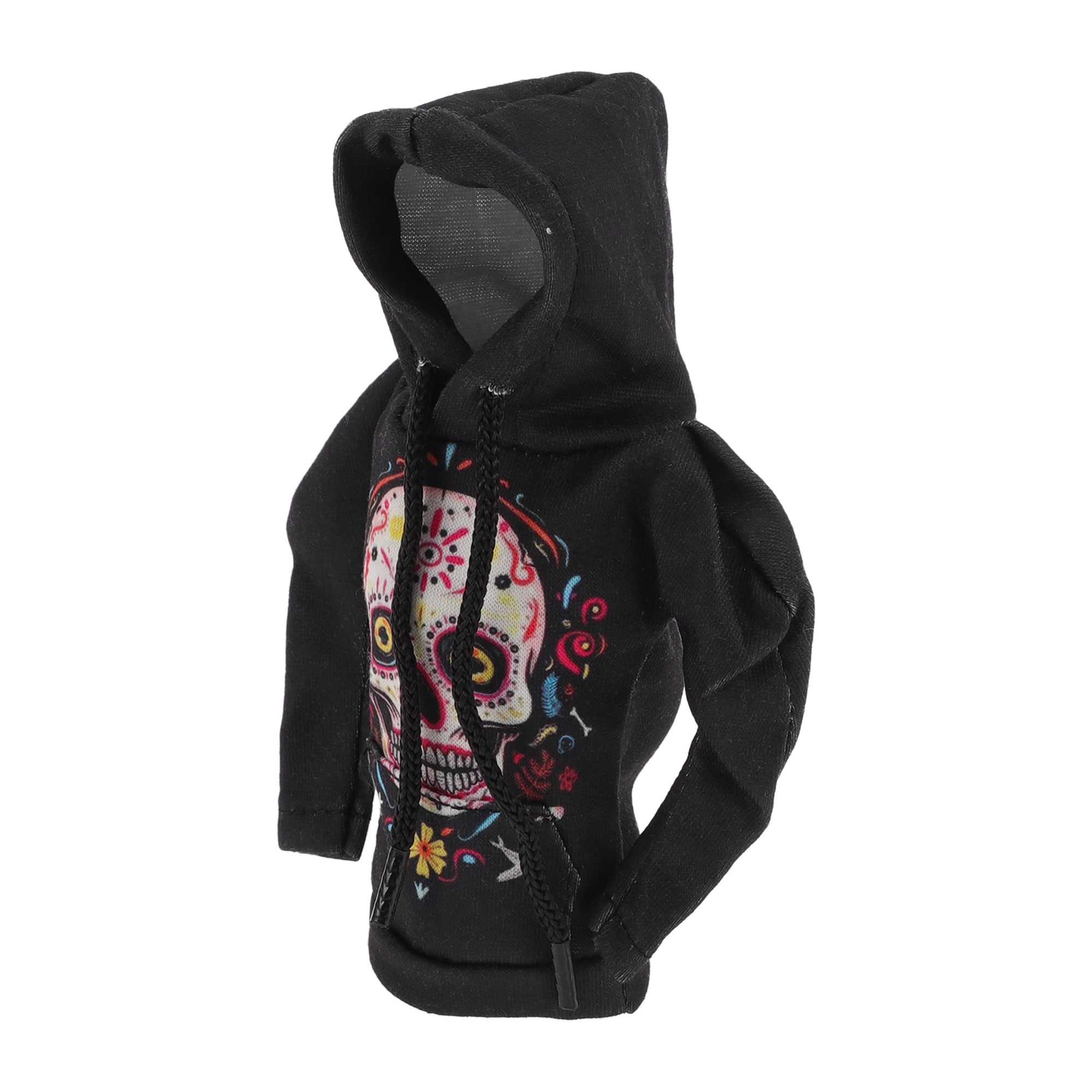 Unique Bargains Universal 11x15.5cm/4.33x6.1Inch Gear Shift Knob Cover Decoration Stick Shifting Handle Protector Polyester 1pc Skeleton Hoodie Style Black