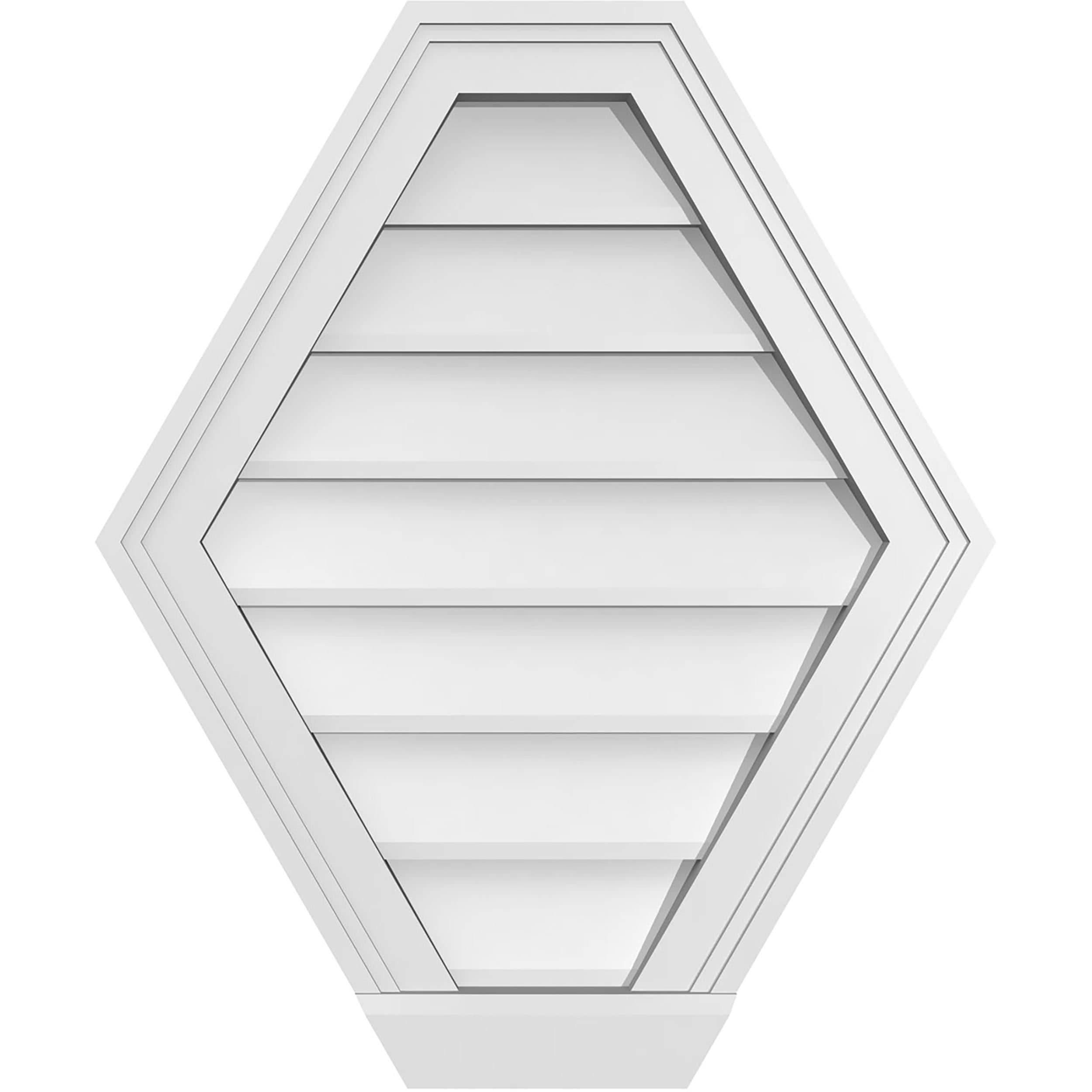 Ekena Millwork GVPHP20X2403SN 20-Inches x 24-Inches Off-white Peaked PVC Gable Louver Vent