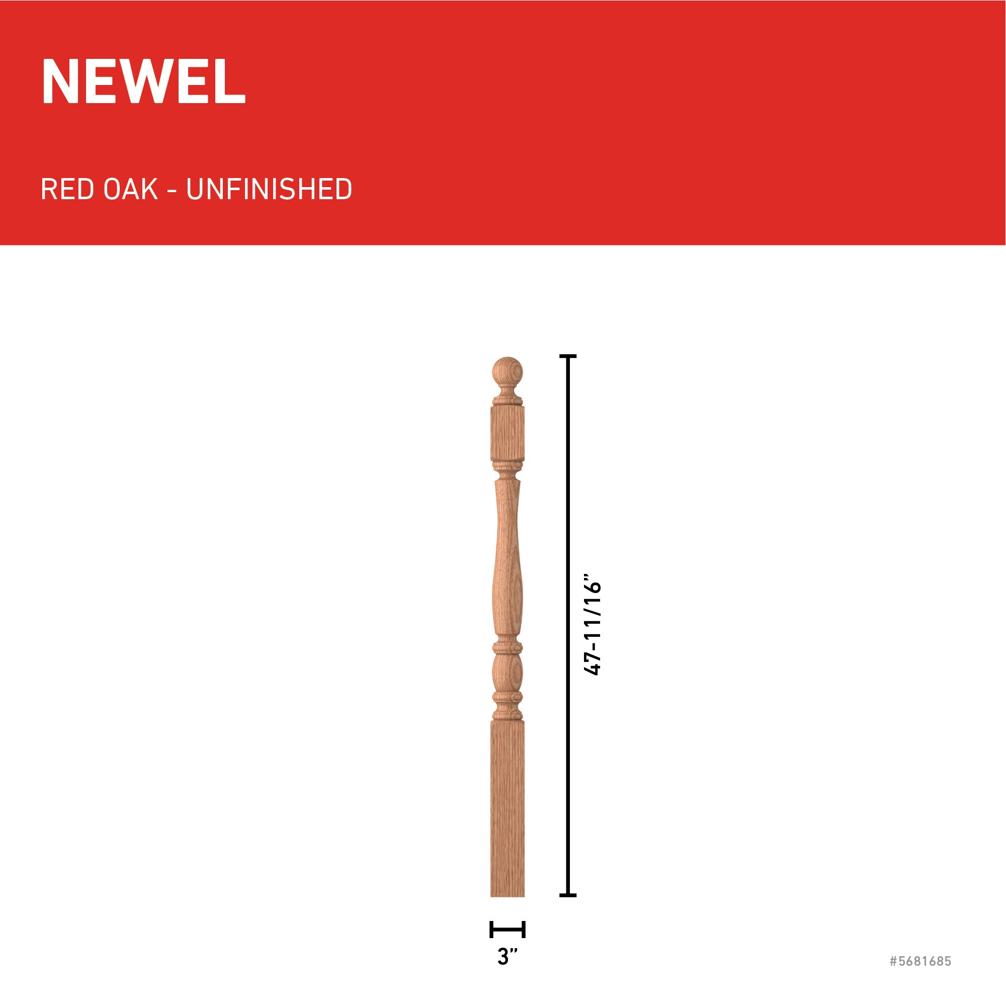 L.J. Smith Stair Systems LJP-3240BT-O Interior-Stairpart-Newel-Posts - View #3