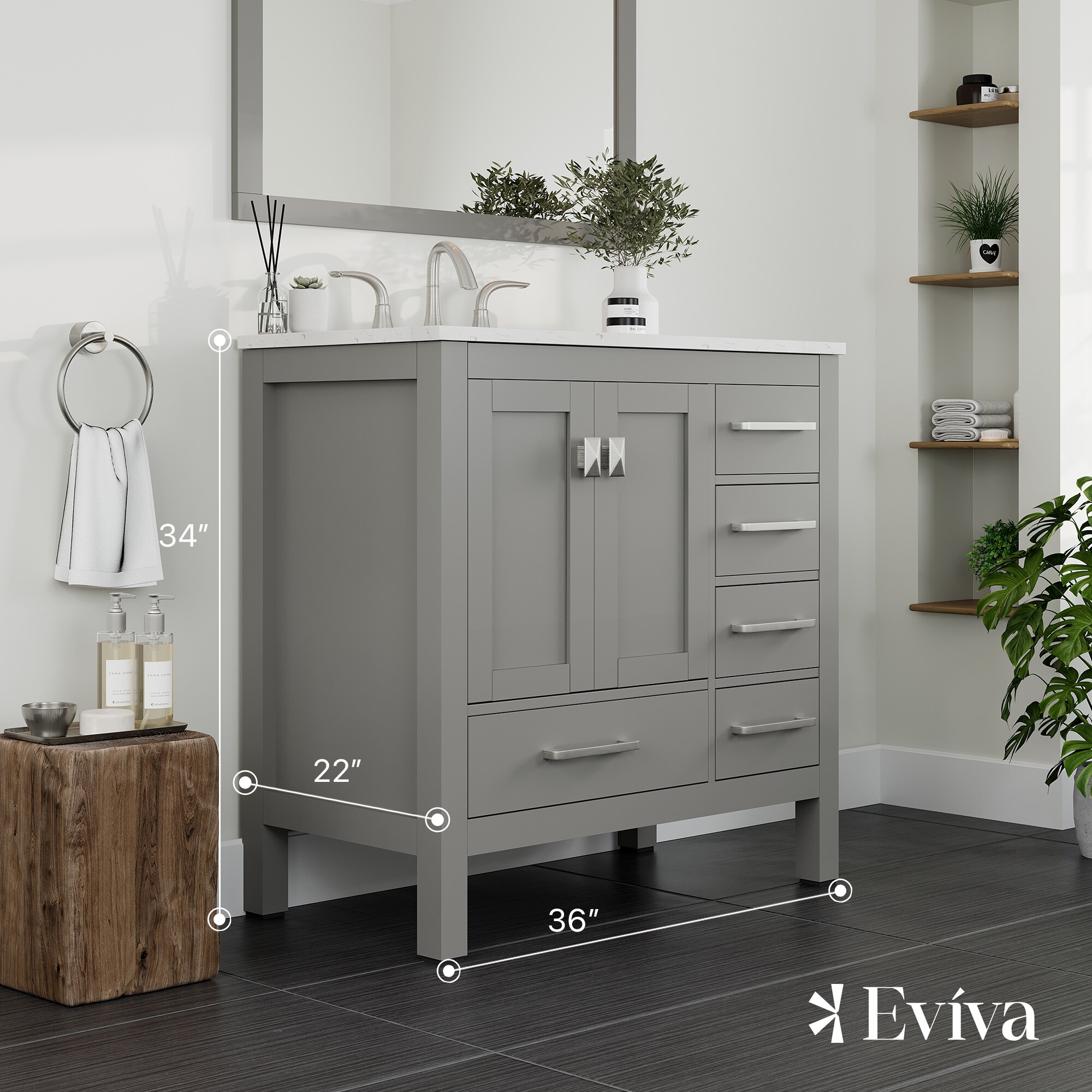 Eviva EVVN412-36GR-Q Bath-Vanity-Combo - View #2