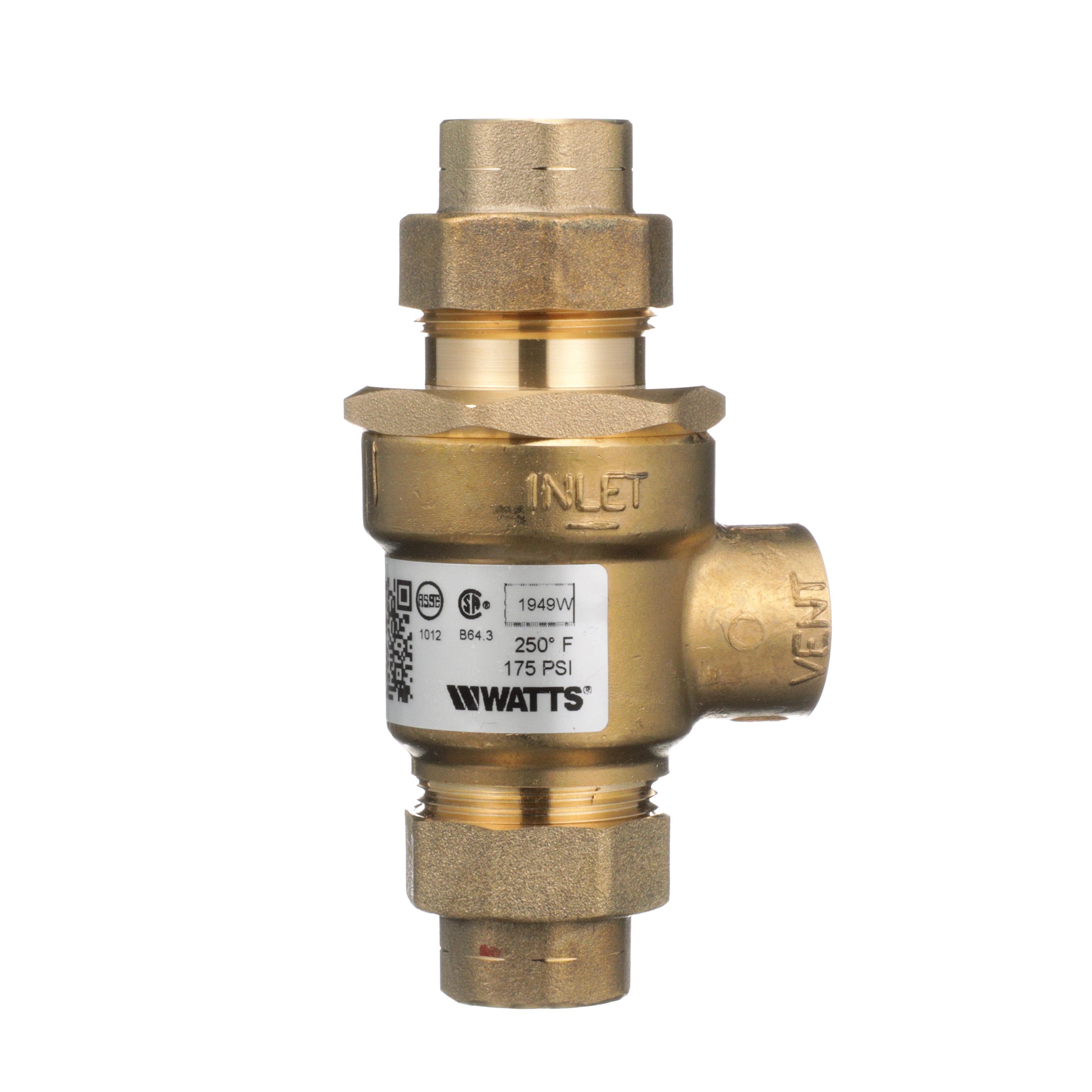 Watts 9D-M3 1/2-in FNPT x Brass Dual check valve