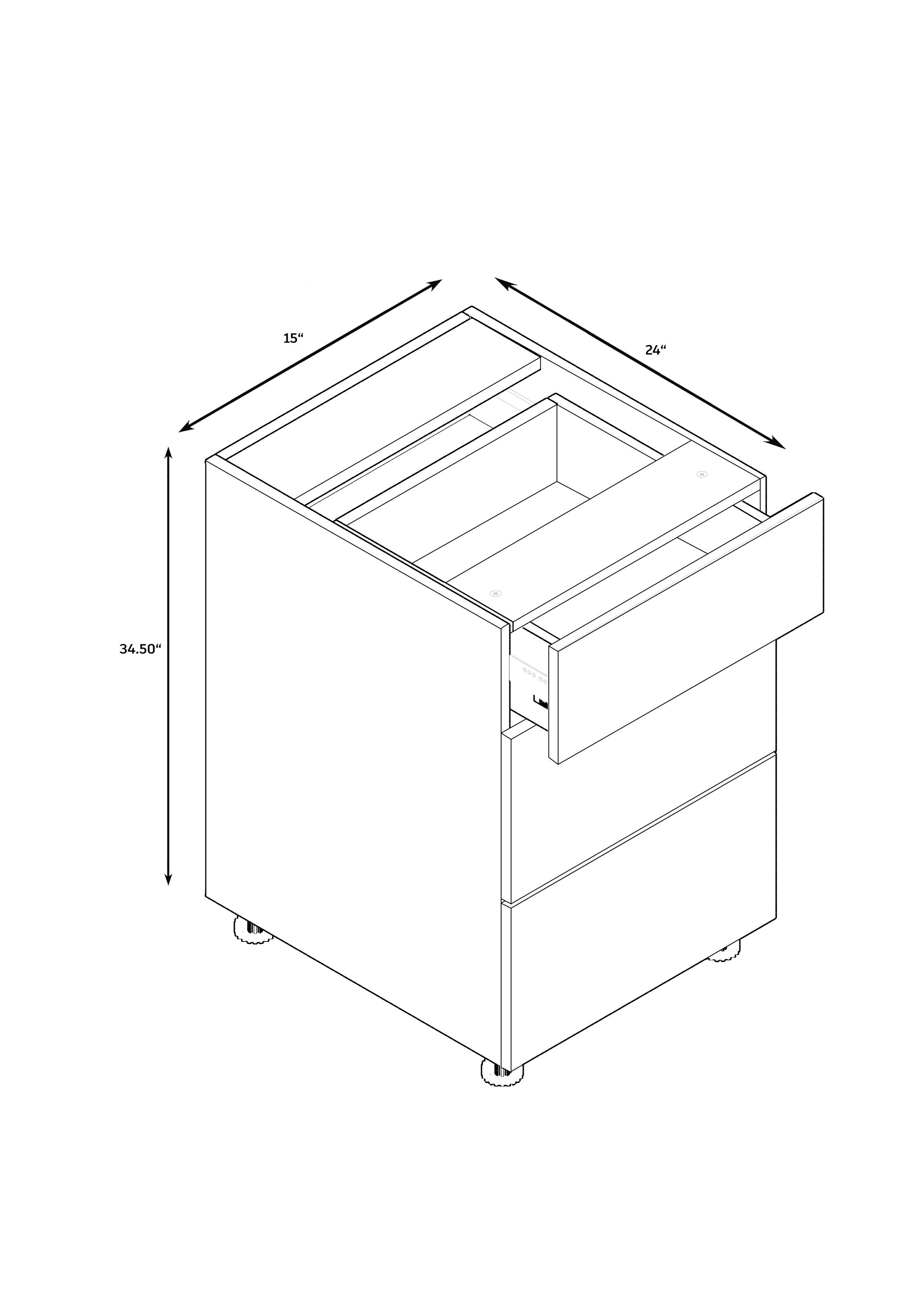 Cambridge 15-in W x 34.5-in H x 24-in D White Gloss Drawer Base Ready ...