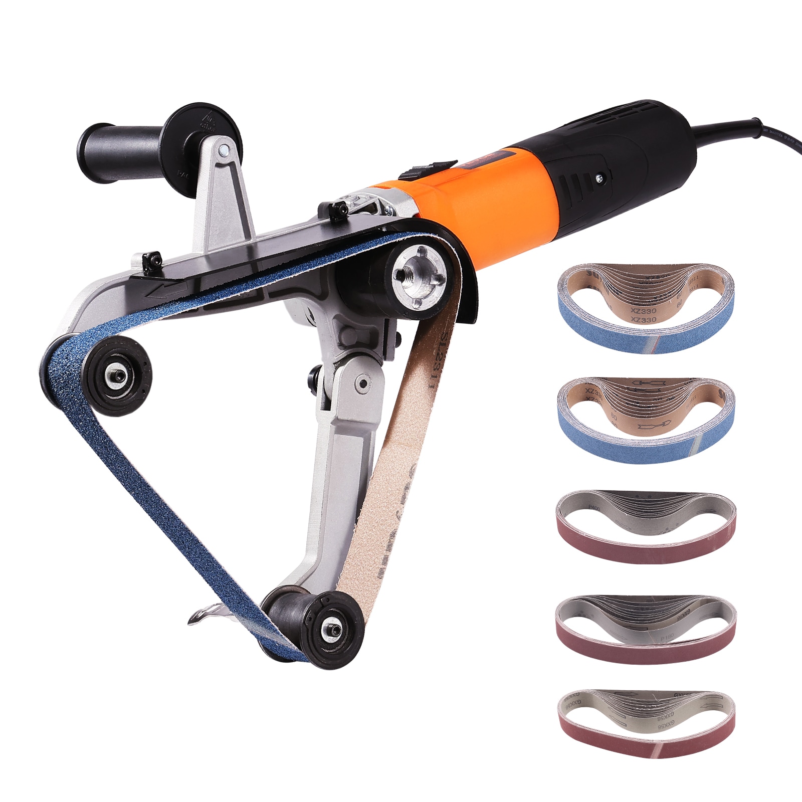 VEVOR Pipe Tube Polisher Sander 1000W Pipe Belt Sander with 6 Variable Speeds 1100-3200rpm  Professional Belt Sander Grinding Machine with 50PCS Sanding Belts for Burnishing Finishing Rust Removal