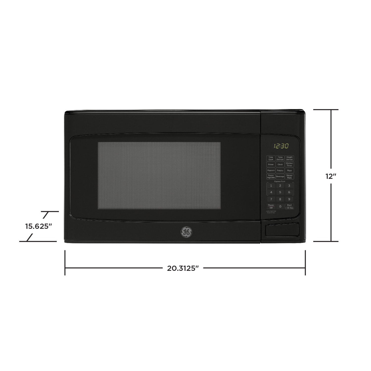 GE 20 in. 1.1 cu.ft Countertop Microwave with 10 Power Levels - Black