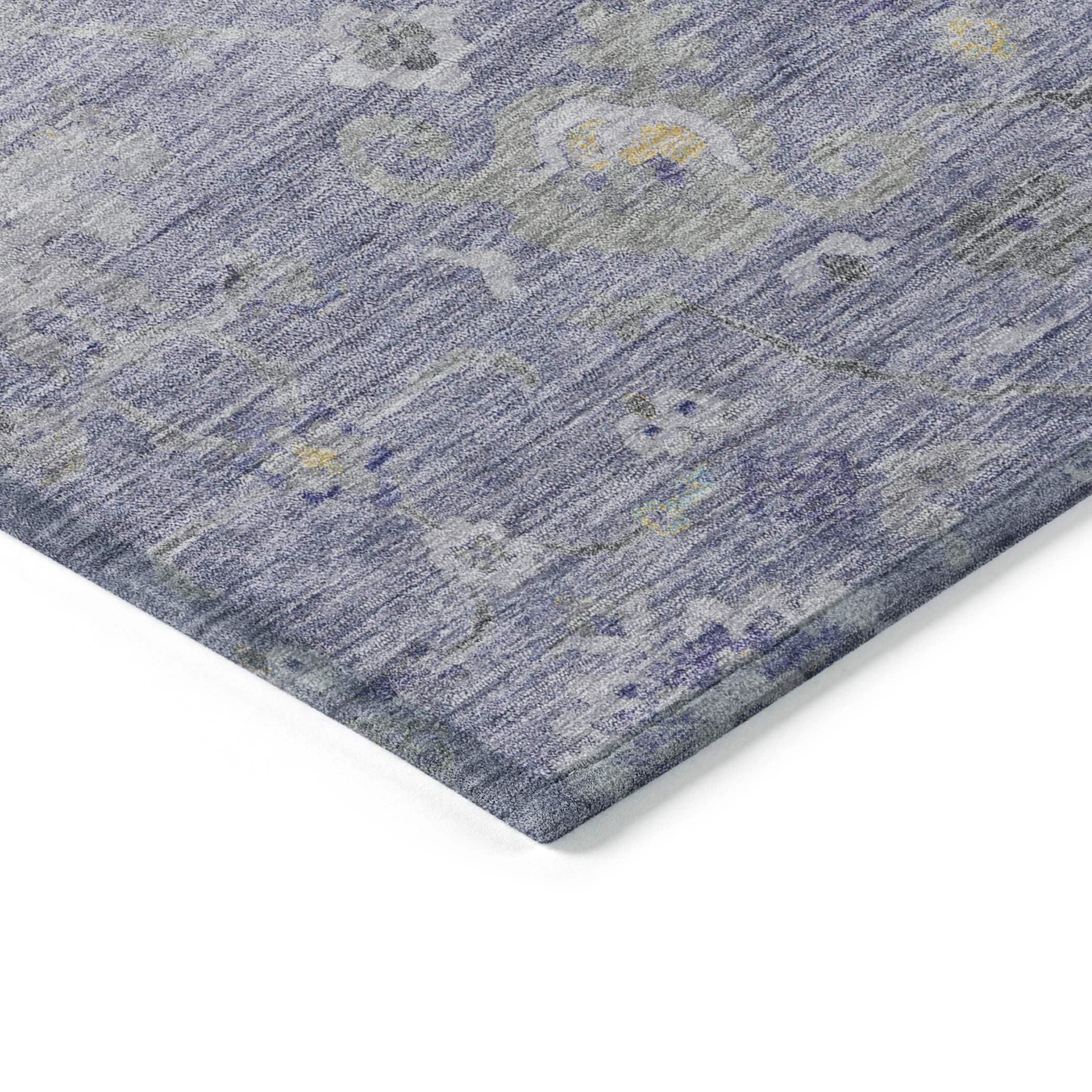 Lavender Flat Woven Synthetic Washable Rectangular Rug