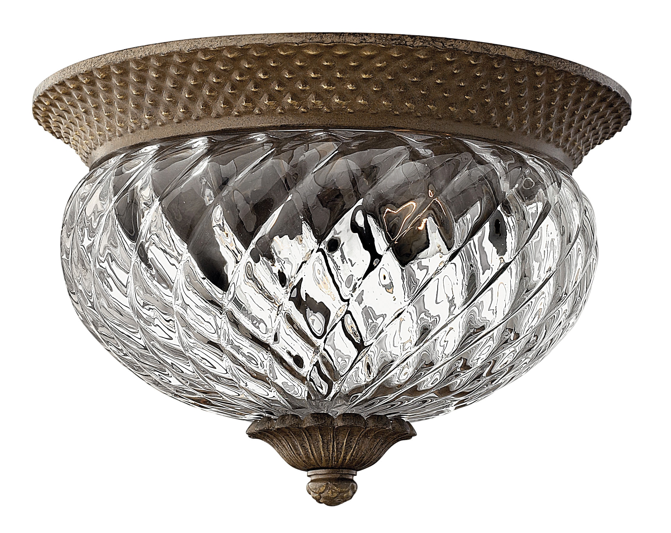 Hinkley 4102PZ Plantation 2 -Light 12-in Antique Bronze Flush Mount Light