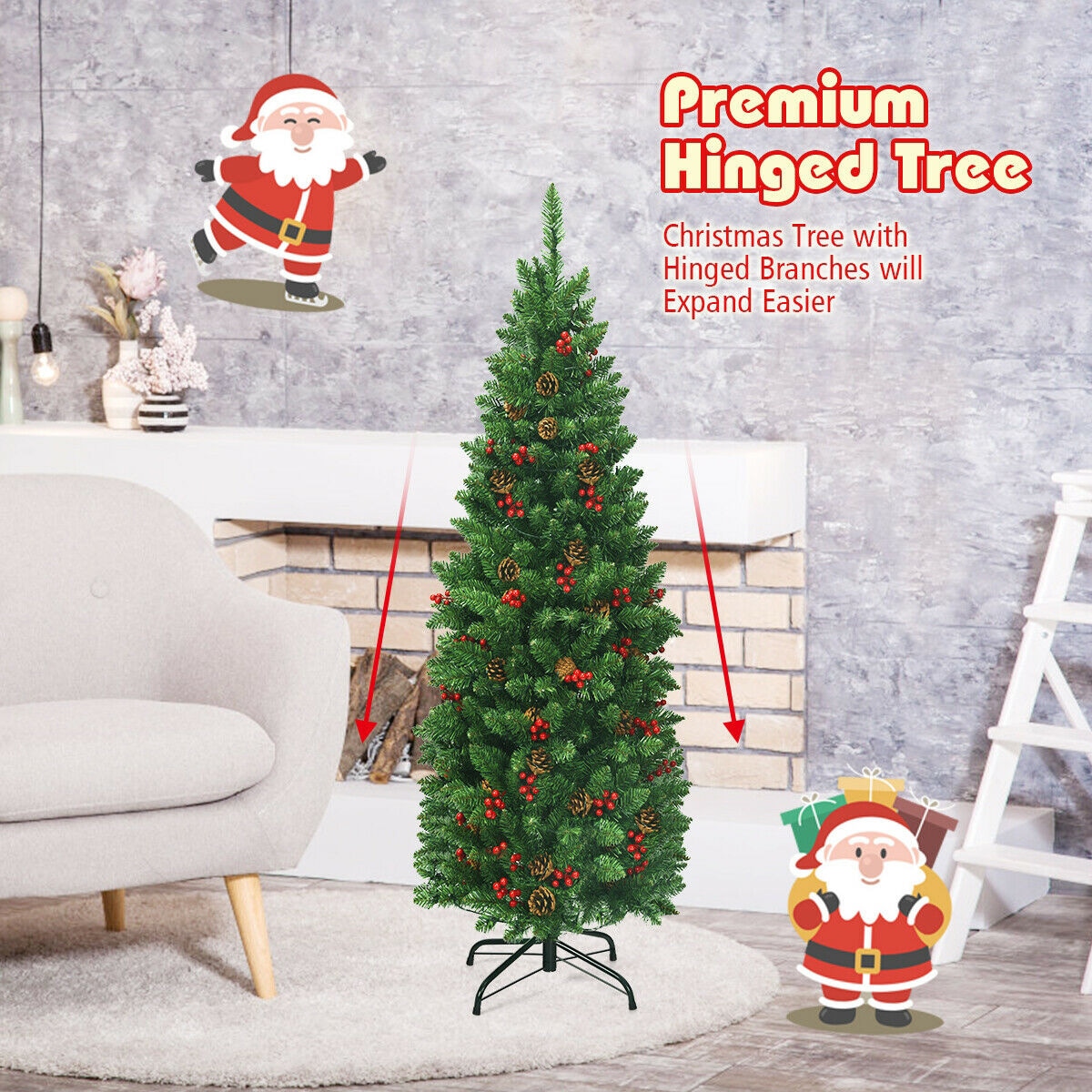 WELLFOR CM-HFY-22853US Artificial-Christmas-Trees - View #6