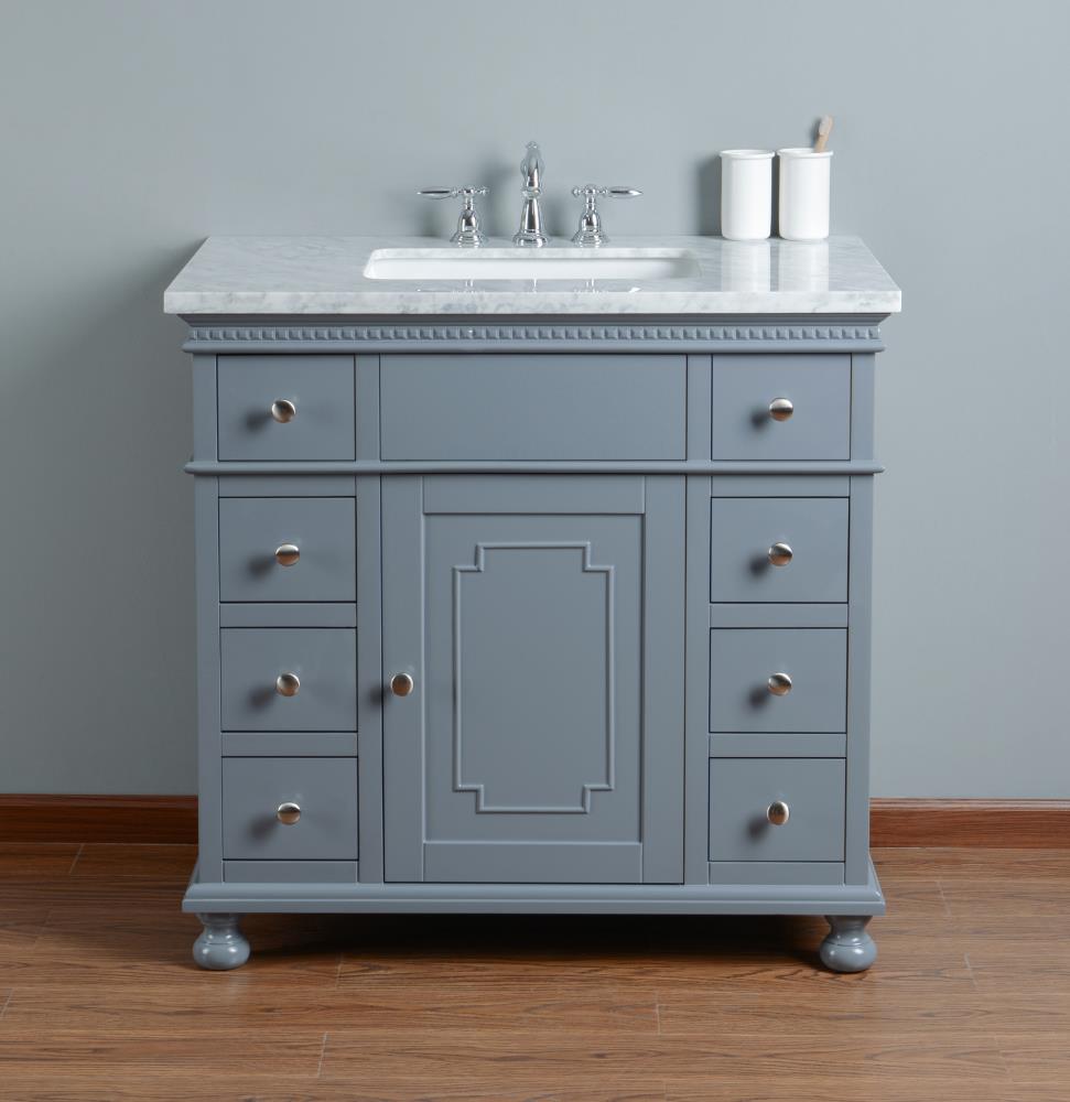 Stufurhome 36-in Gray Undermount Single Sink Bathroom Vanity with ...