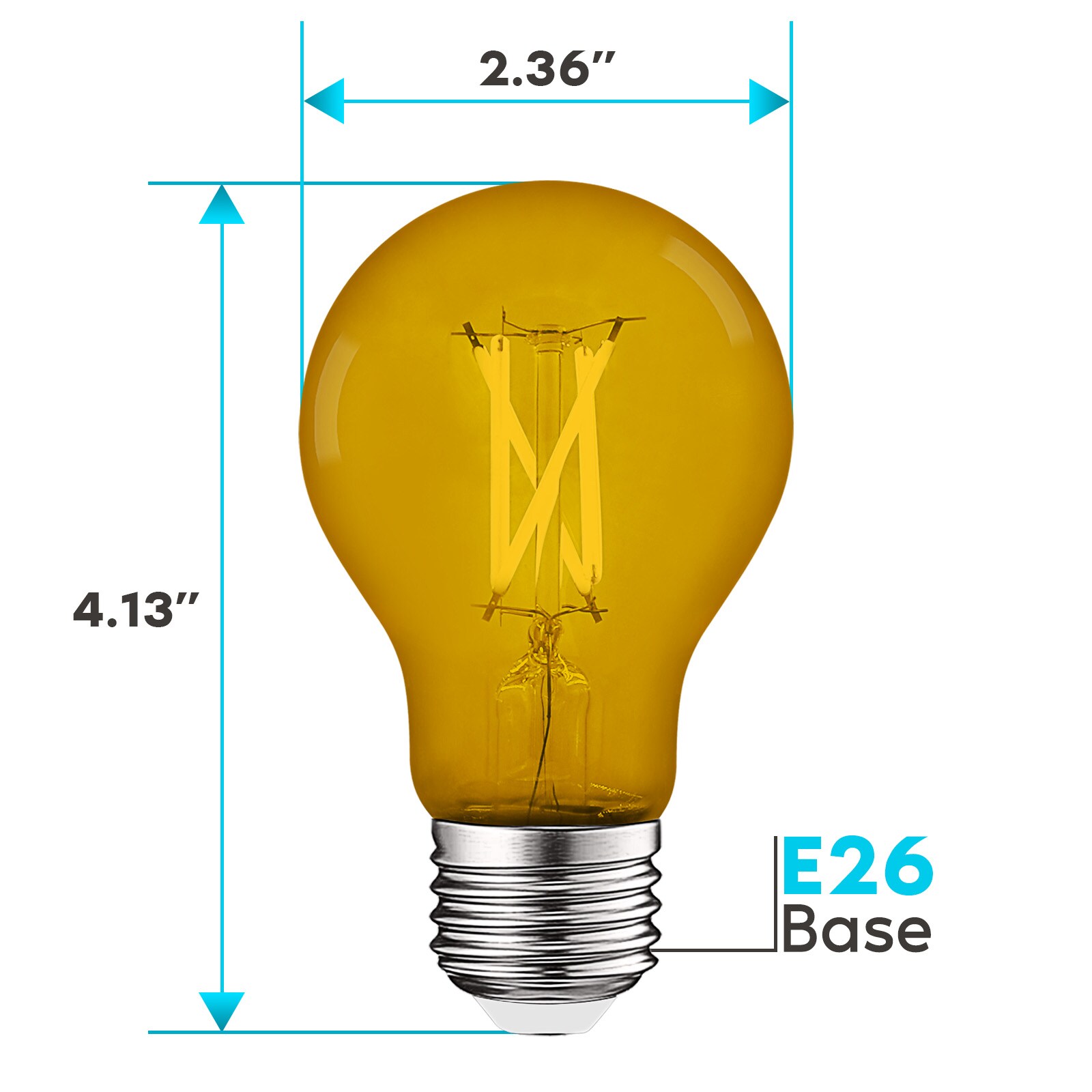 Luxrite 60-Watt EQ A19 Yellow Medium Base (E-26) LED Light Bulb (6-Pack ...