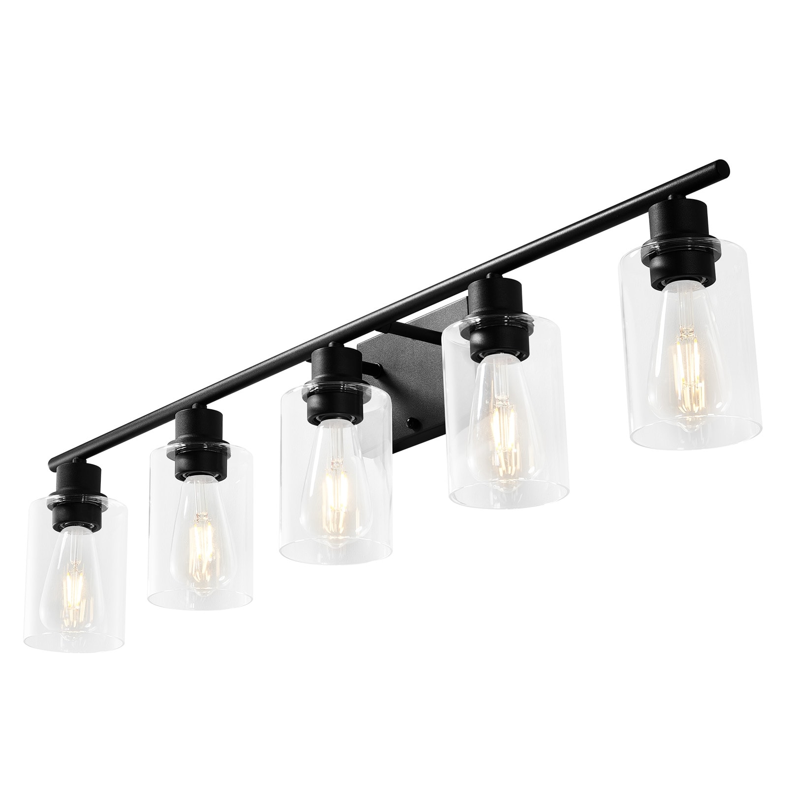 LUXEYARD - 5 Light Modern Bathroom Vanity Light 37.1 Inch Wall Light Fixtures Over Mirror