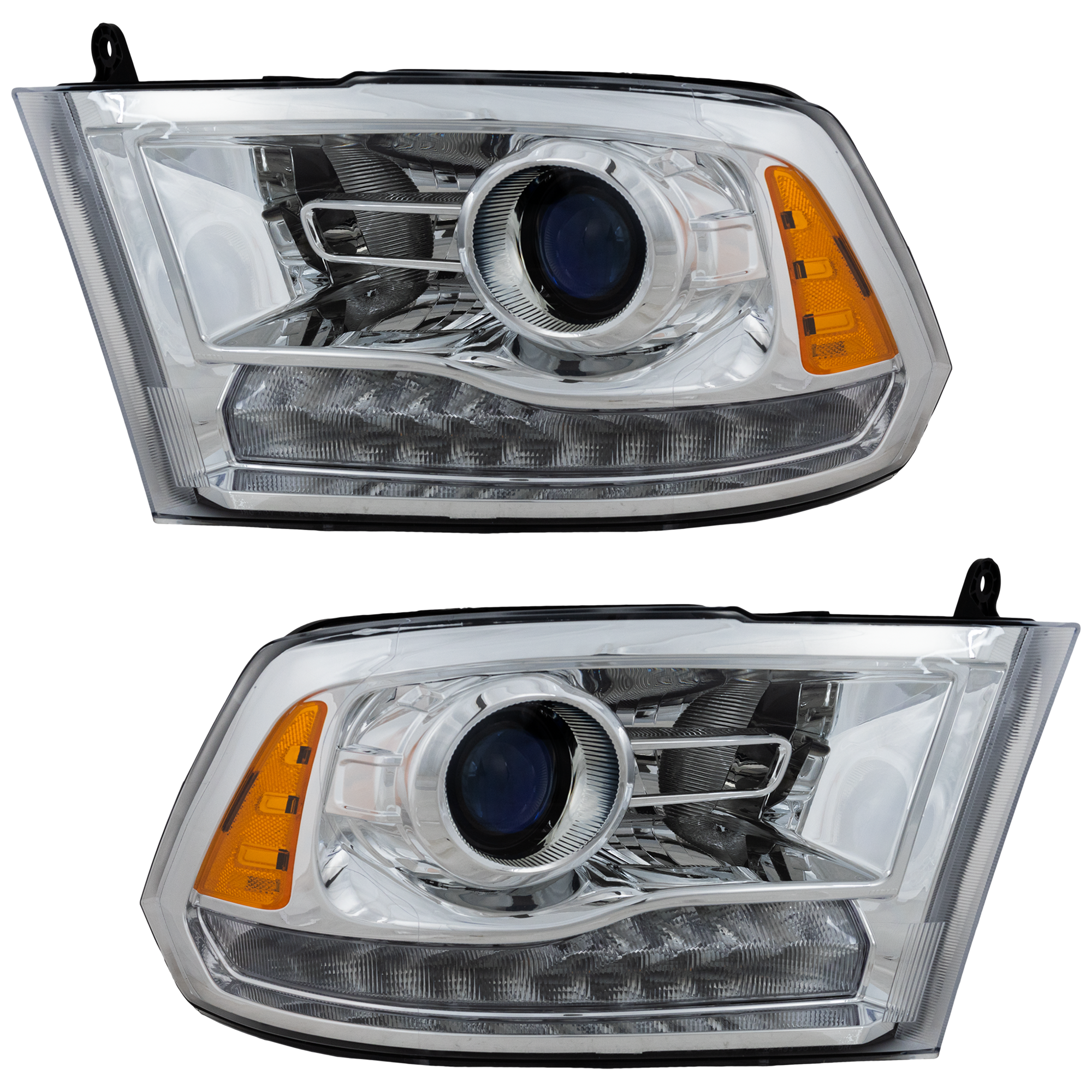 Garage-Pro GPRD10010037 Driver and Passenger Side Headlight For Ram 1500 2011-2012 Also Fits 2500 Halogen with Bulb(s) For Models with Quad Lights