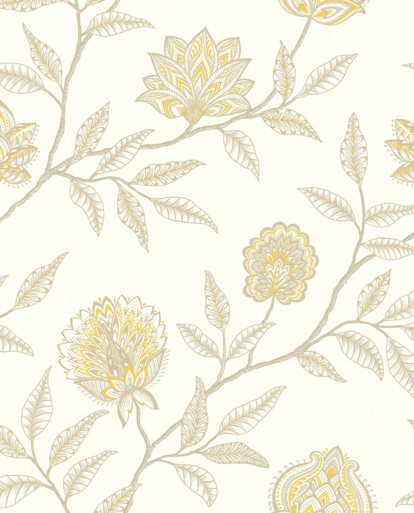 Stacy Garcia Home SG11005 Sojourn 30.75-Sq. Feet Blonde and Sandstone Vinyl Floral Self-adhesive Peel and Stick Wallpaper