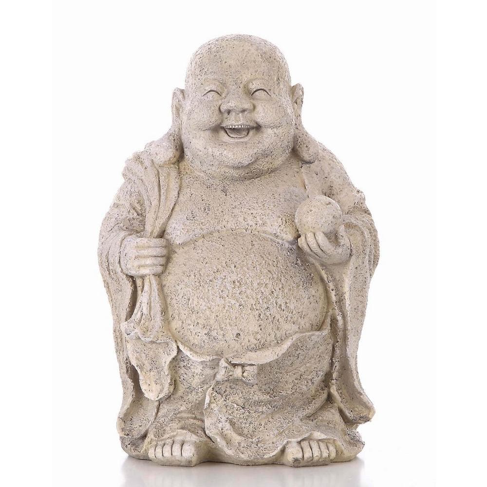 Hi-Line Gift 75622 13-Inches H x 8-Inches W Gray Buddha Garden Statue