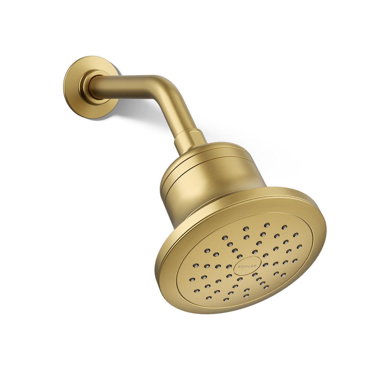 KOHLER 33631-Y-2MB Cinq 1 -Spray Vibrant Brushed Moderne Brass 5.5-in Round Fixed Filtered High Pressure Shower Head 2.5 GPM