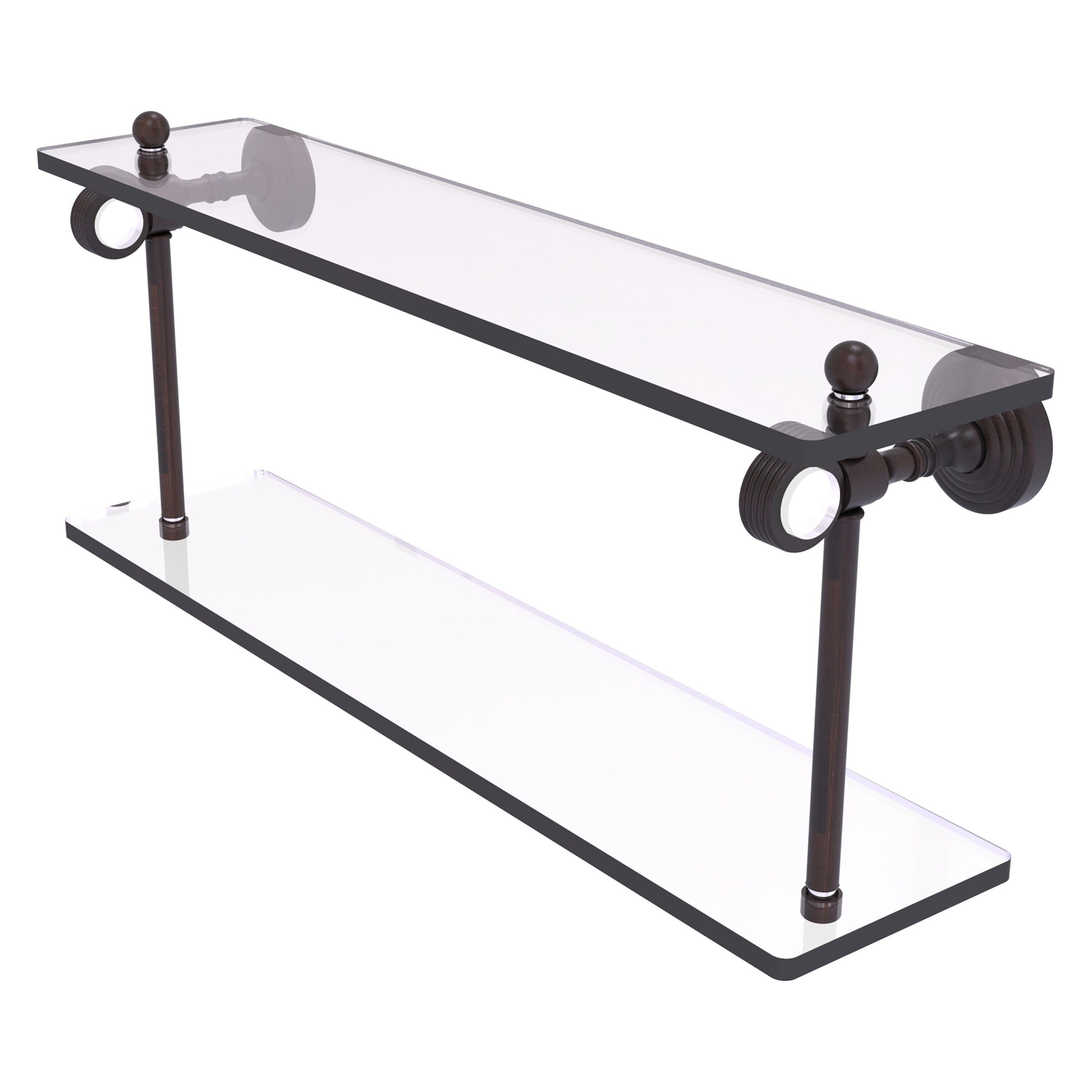 Allied Brass PG-2G-22-VB Pacific Grove Venetian Bronze 2 -Tier Wall mount Bathroom Shelf ( 22-in x 9.3-in x 5-in )