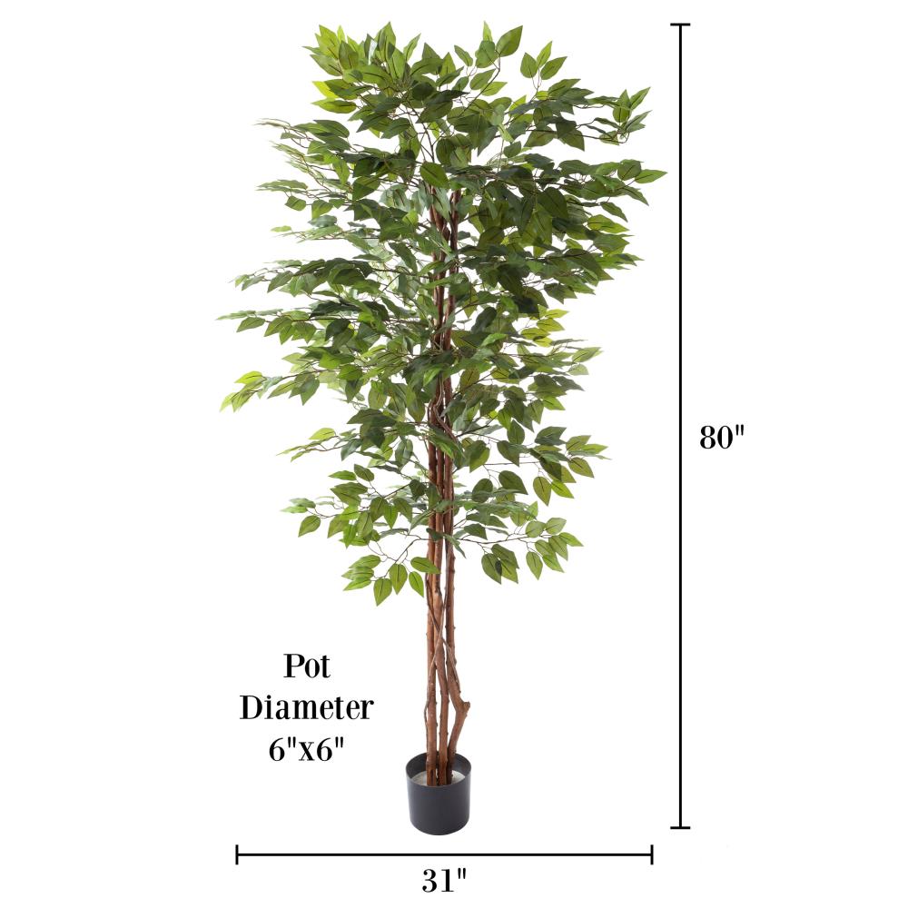 Nature Spring 80-in Multiple Colors Indoor Artificial Ficus Trees in ...