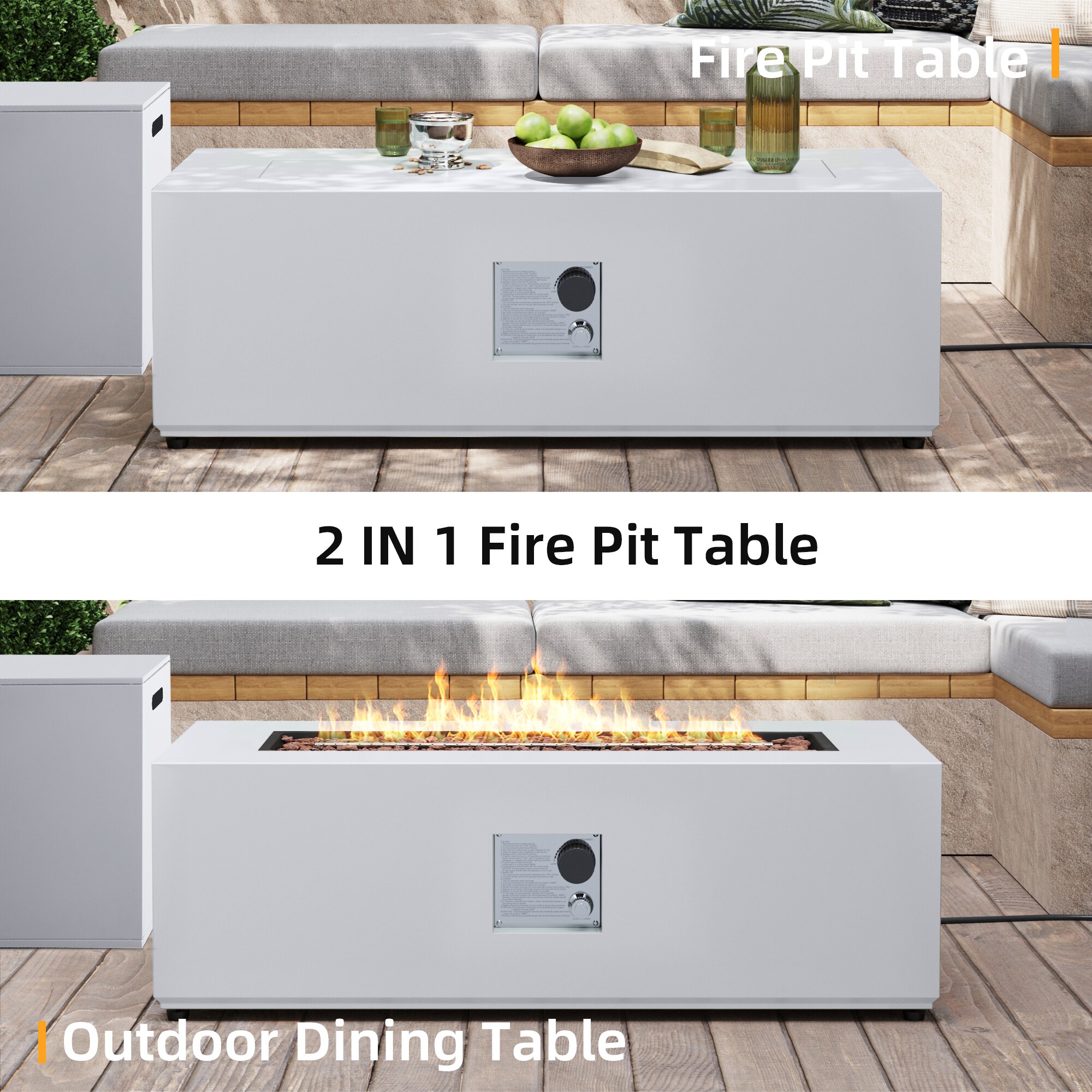 UPHA PL-42TPCFX-WH-K Outdoor-Gas-Firepits - View #7