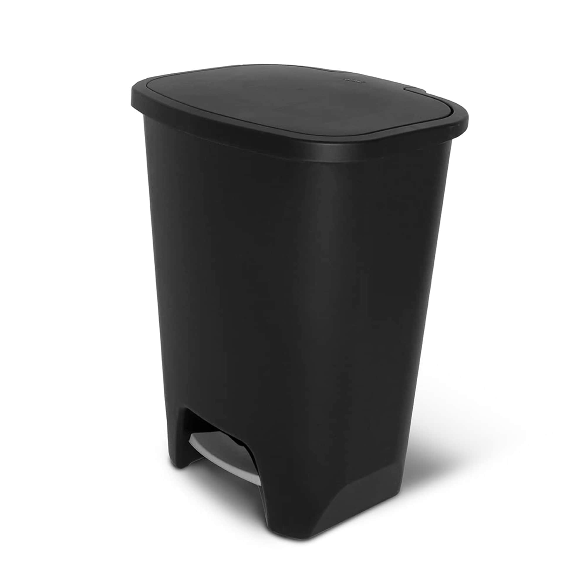 Glad GLD-74230-1 Kitchen Trash Can with Lid Foot Pedal and Garbage Bag Rings 20 Gal - Black