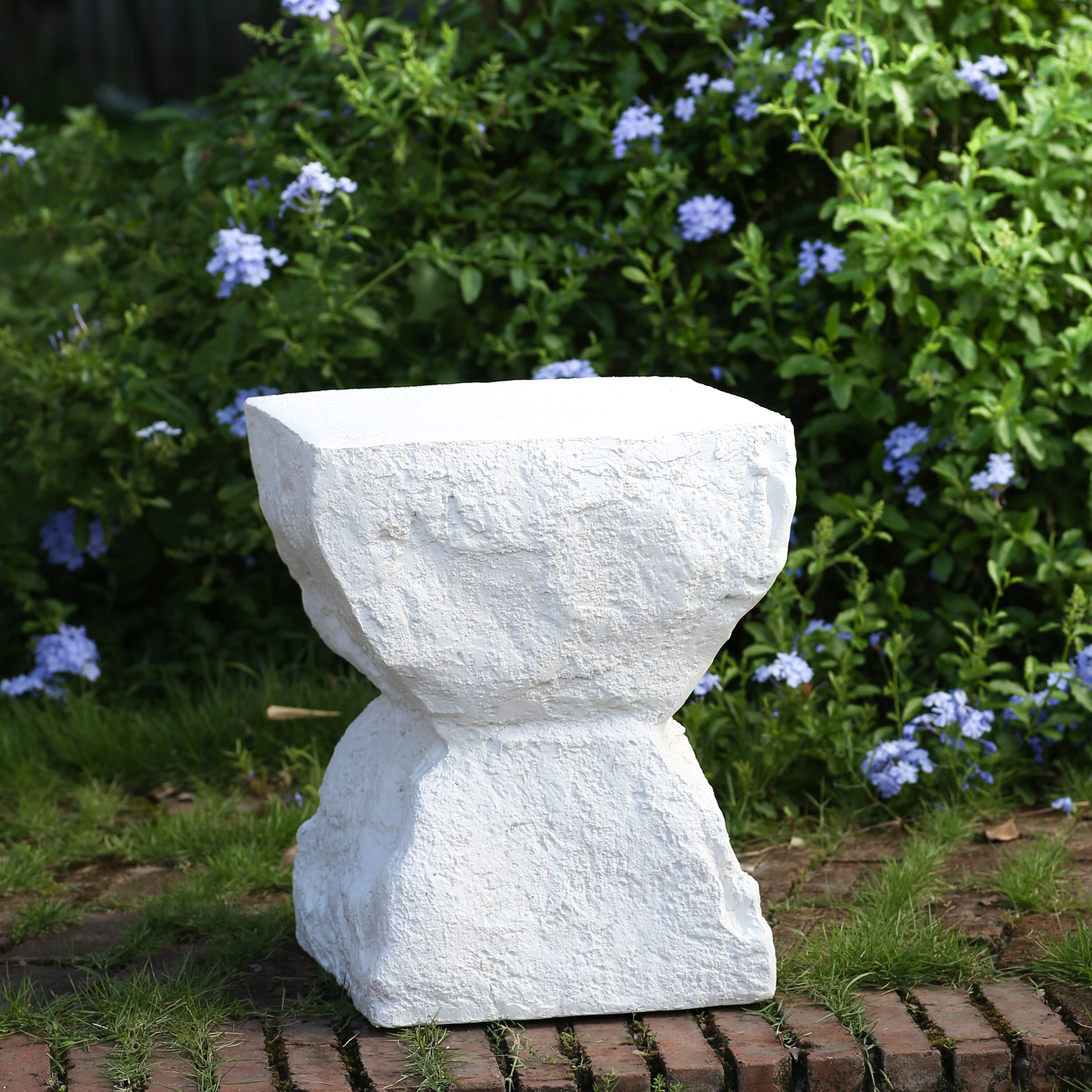 Tinyhomie White Simple Stylish MGO Outdoor Garden Small Side Table in ...