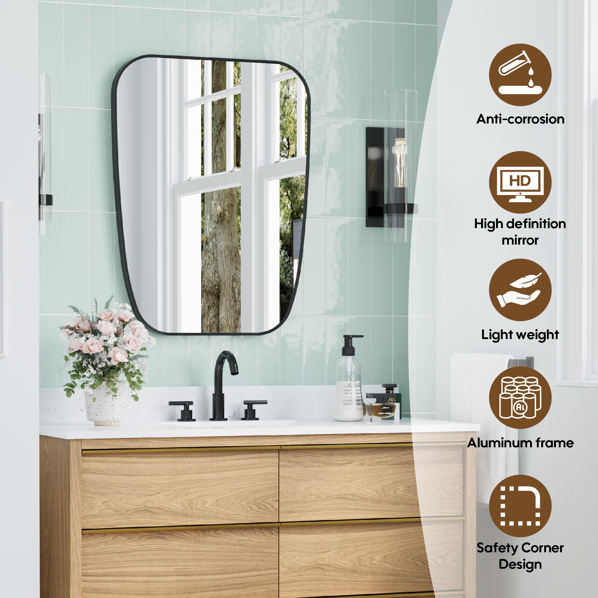 Forclover WBSGO70869 Framed-Bath-Mirrors - View #2