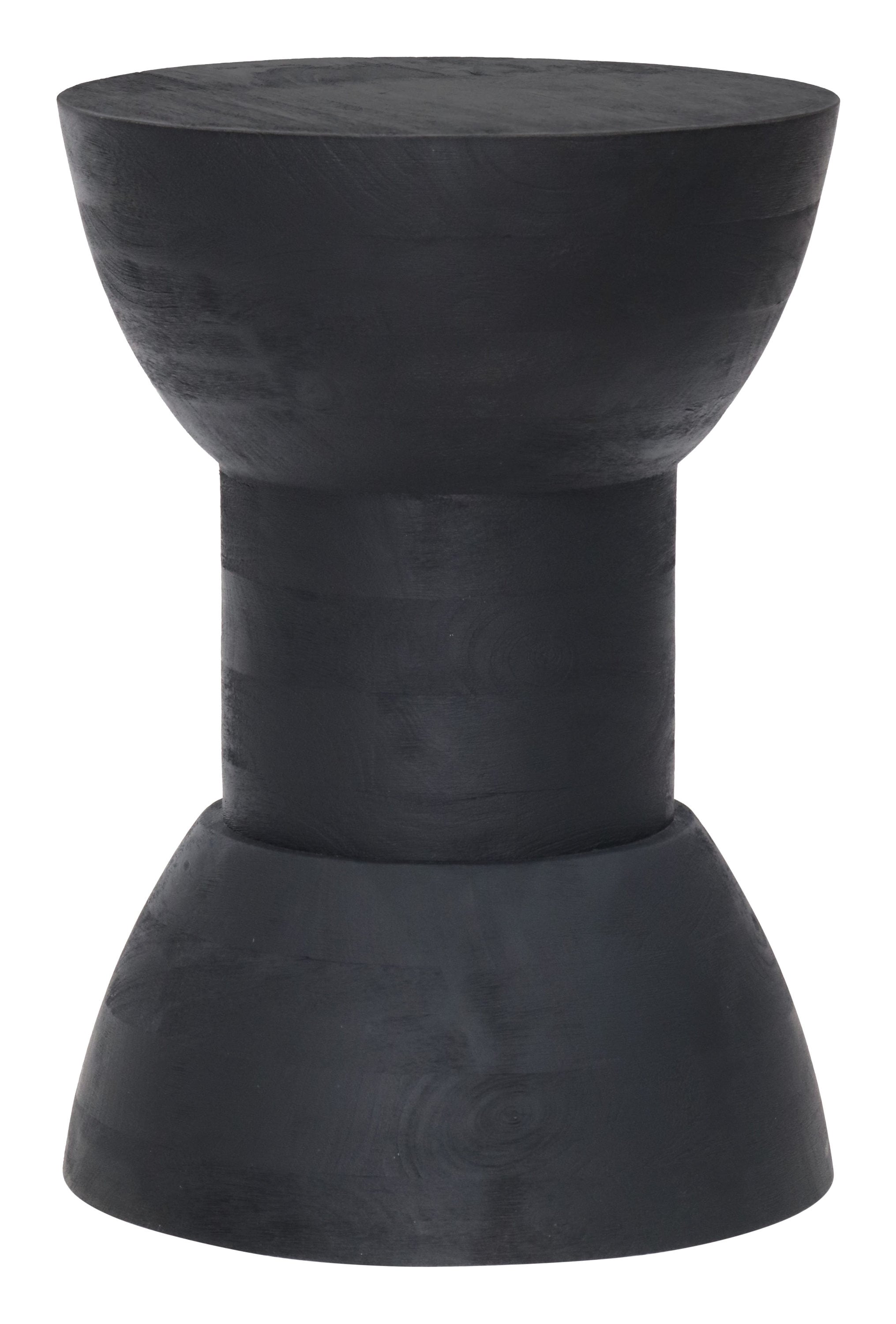 Zuo Modern 102058 Wisdom 12.8-in W x 18.5-in H Matte Black Wood Round Modern End Table Fully Assembled