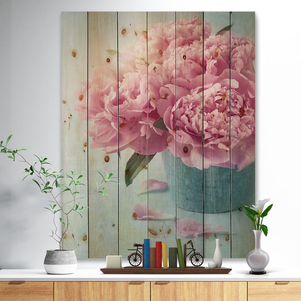Designart Designart 46-in H x 36-in W Floral Wood Print in the Wall Art ...