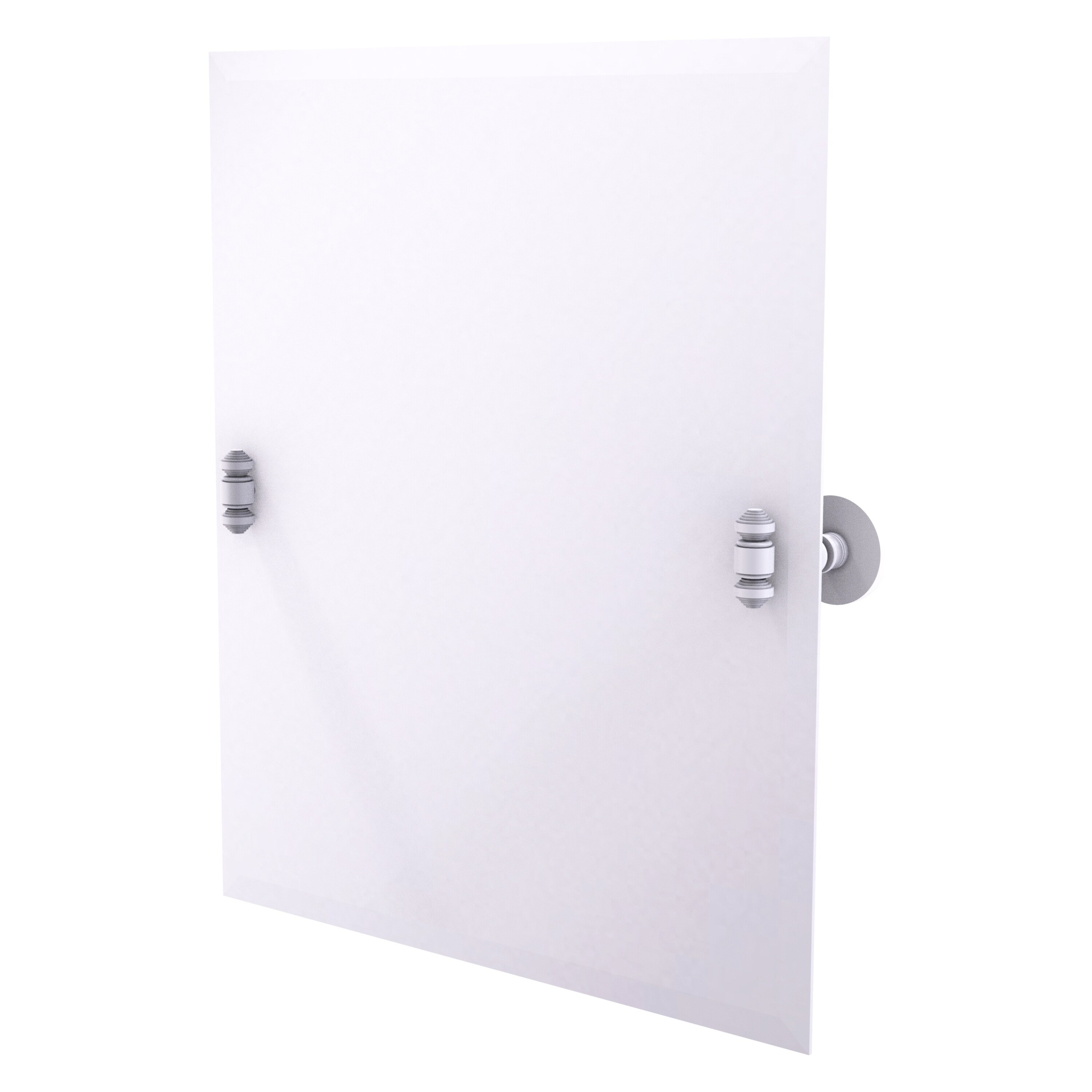 Allied Brass SB-92-WHM Southbeach 21-Inches x 26-Inches Beveled Frameless Rectangle Tilting Bathroom Vanity Mirror ( Matte White )